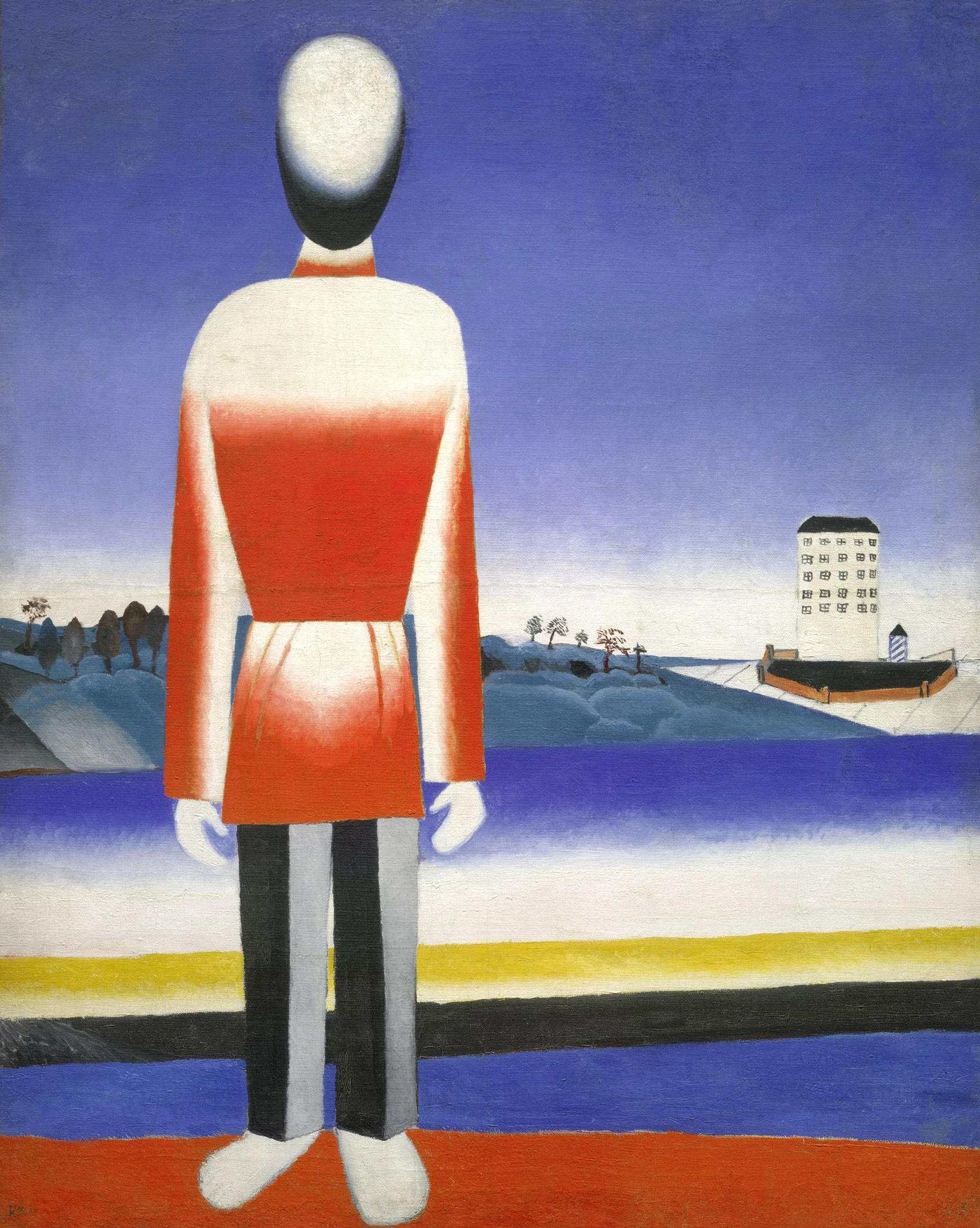 Man in a Suprematist Landscape, Kazimir Malevich