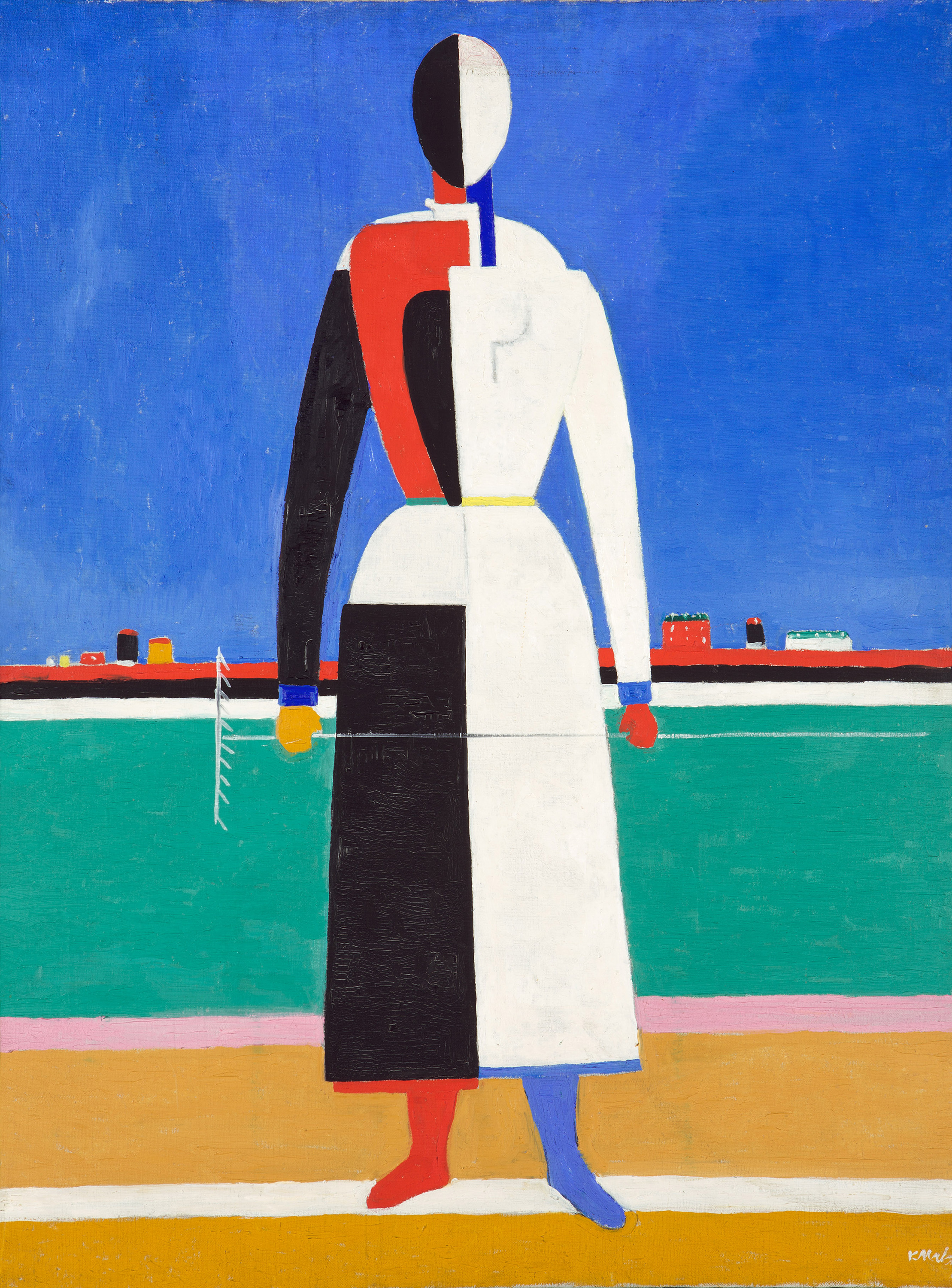 Kazimir Malevich, Woman with Rake, c. 1932, Tretyakov State Gallery, Moscow, Russia. 