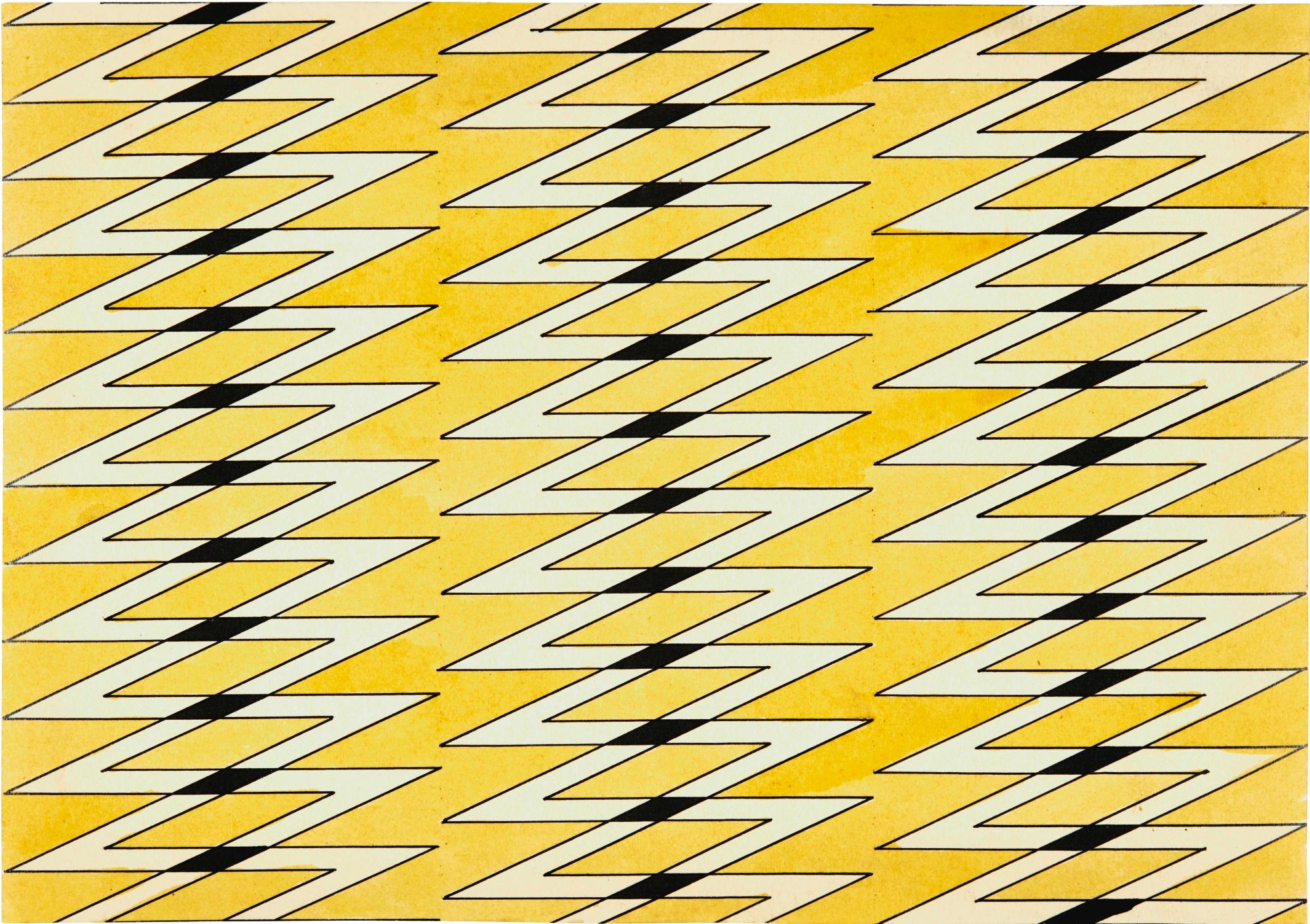 Textile Design in Yellow and Black, zoomed in