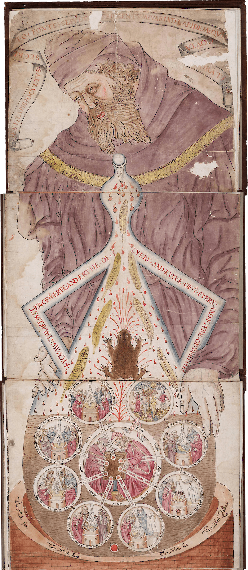 Ripley scroll (Beinecke version, panels 1, 2, 3) scale comparison