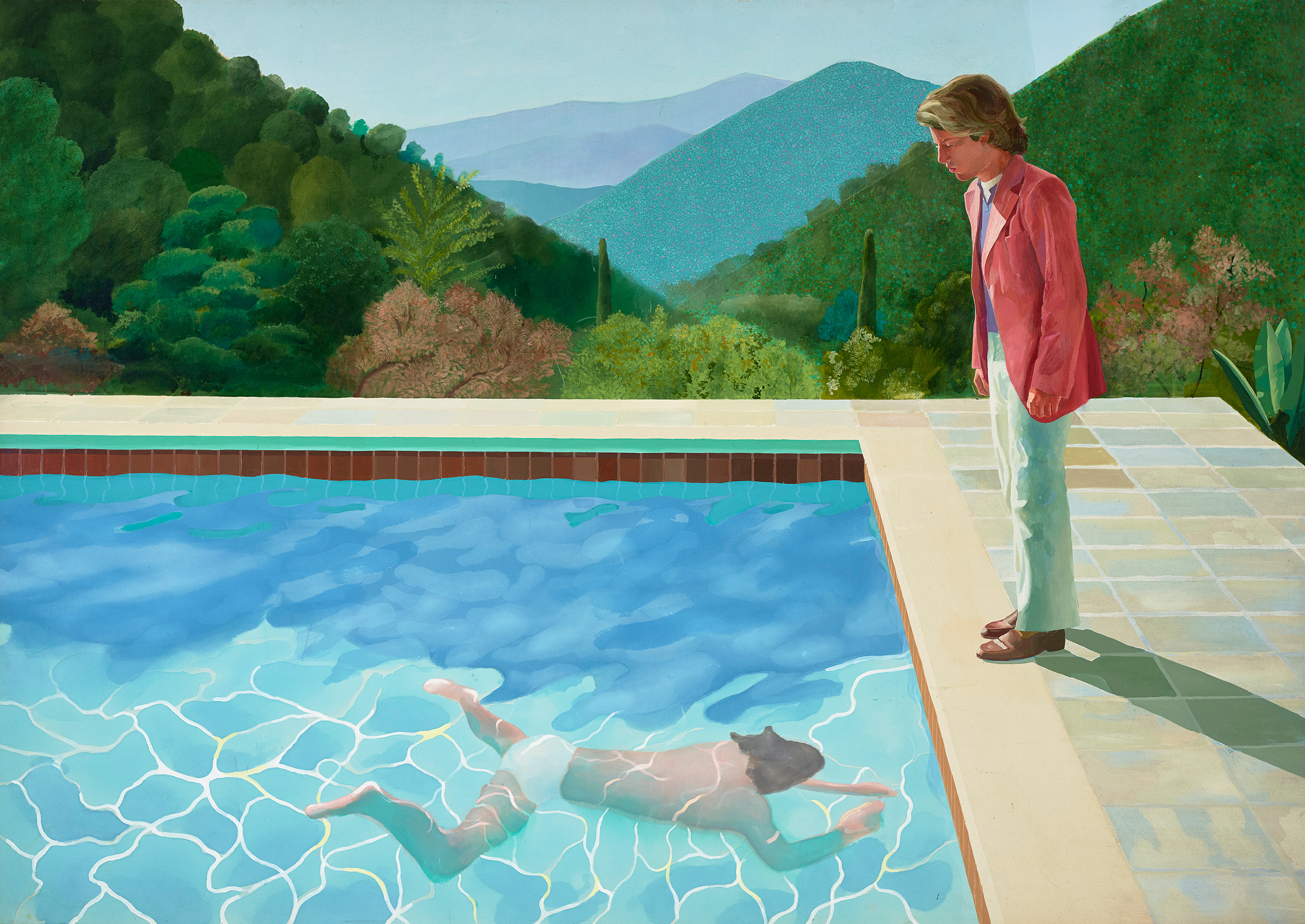 Portrait of an Artist (Pool with Two Figures), zoomed in