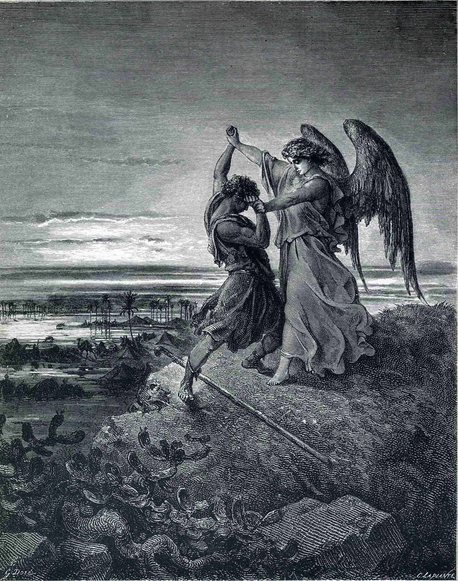 Jacob Wrestling with the Angel, Gustave Doré