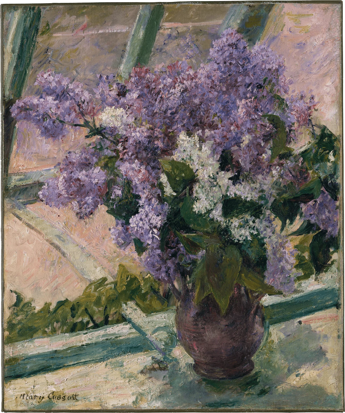 Lilacs in a Window (Vase de Lilas a la Fenetre), Mary Cassatt