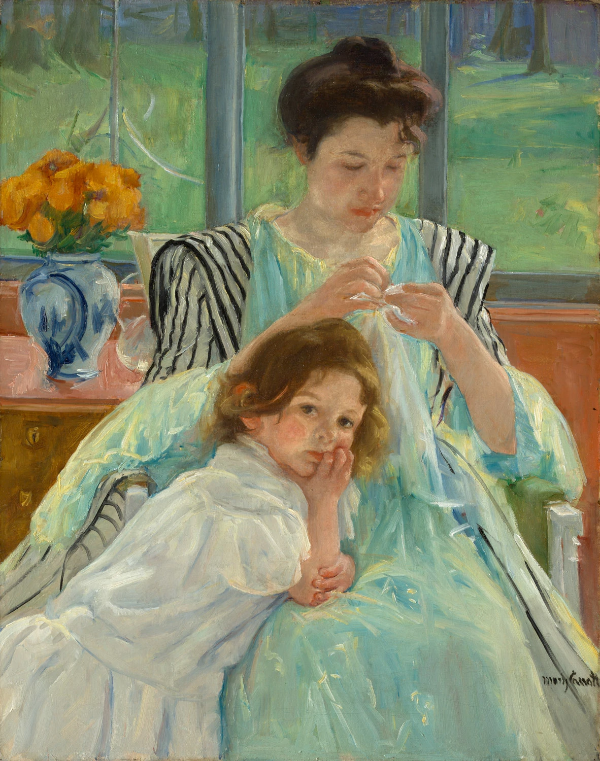 Young Mother Sewing, Mary Cassatt