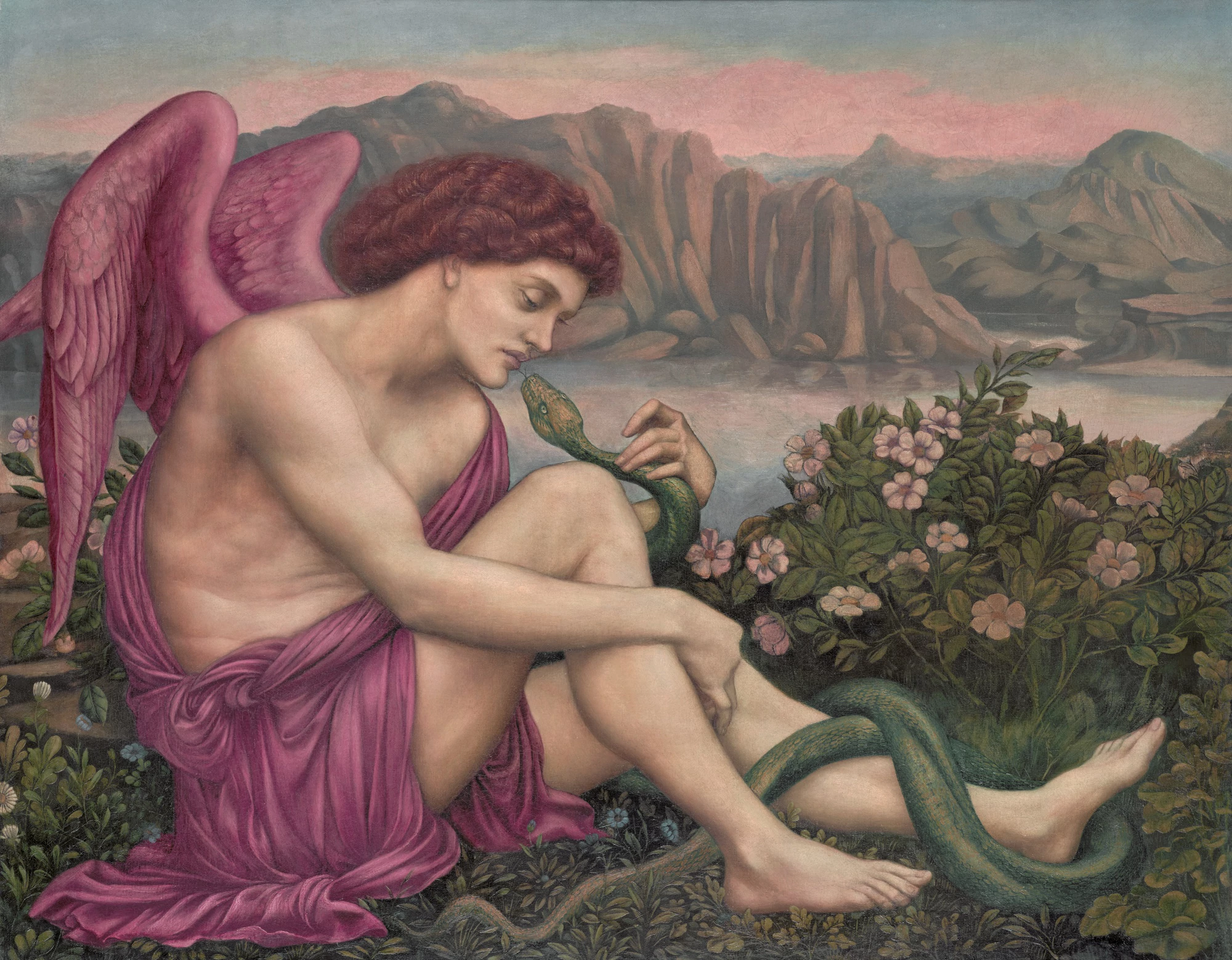 The angel with the serpent, Evelyn De Morgan