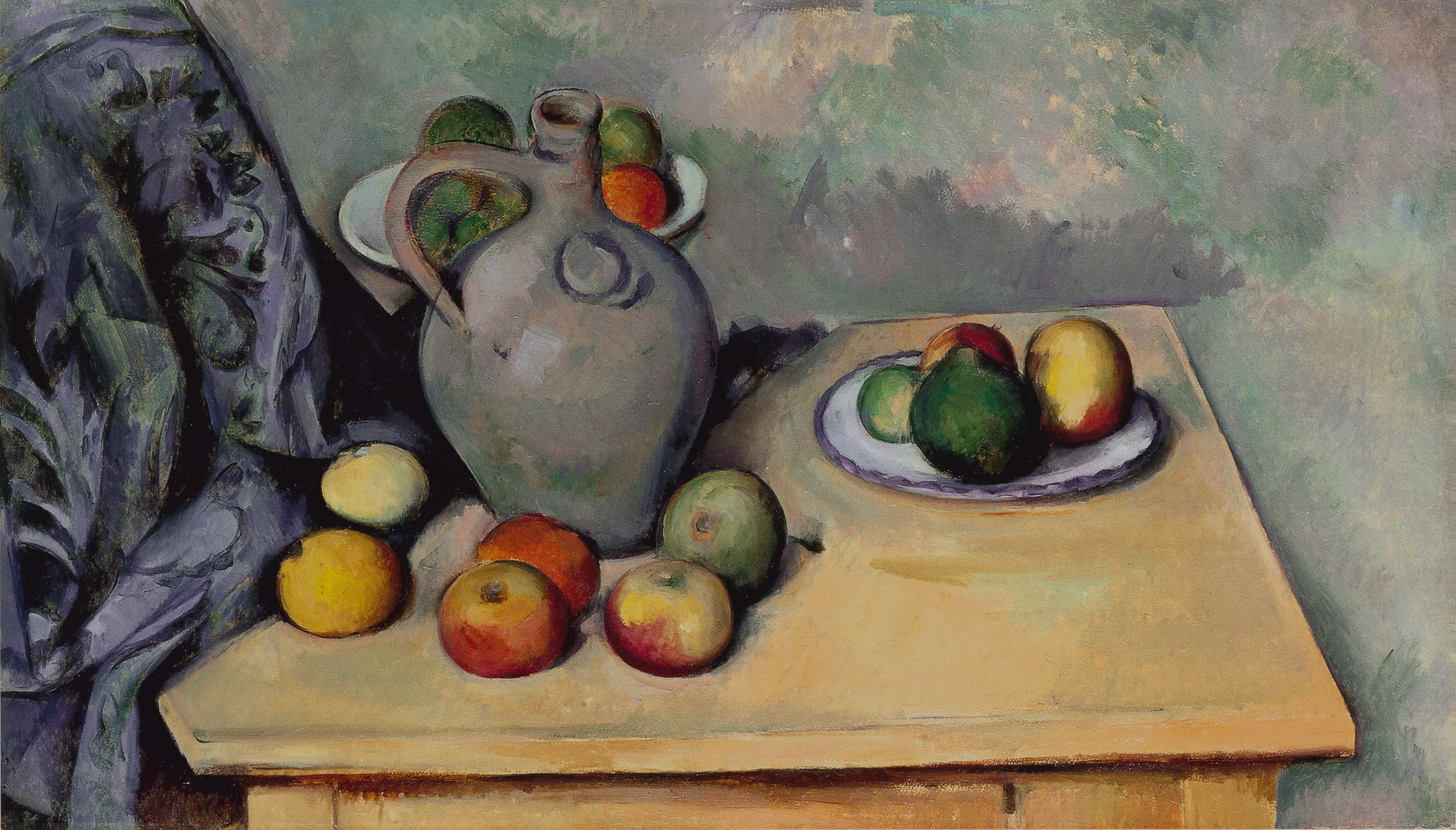 Pitcher and Fruits on a Table, Paul Cézanne