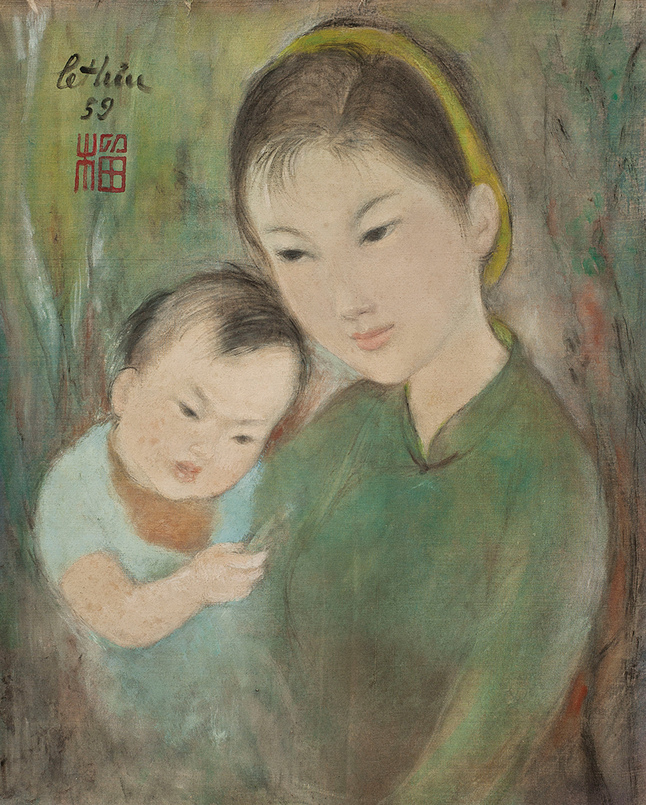 Woman and Child, zoomed in