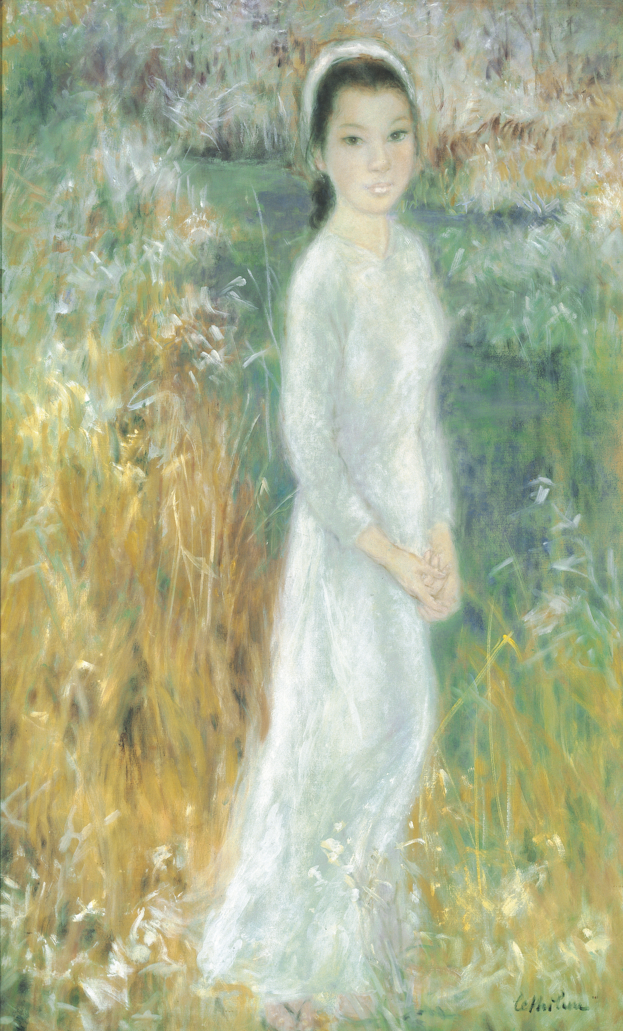 Lady in a Field, zoomed in