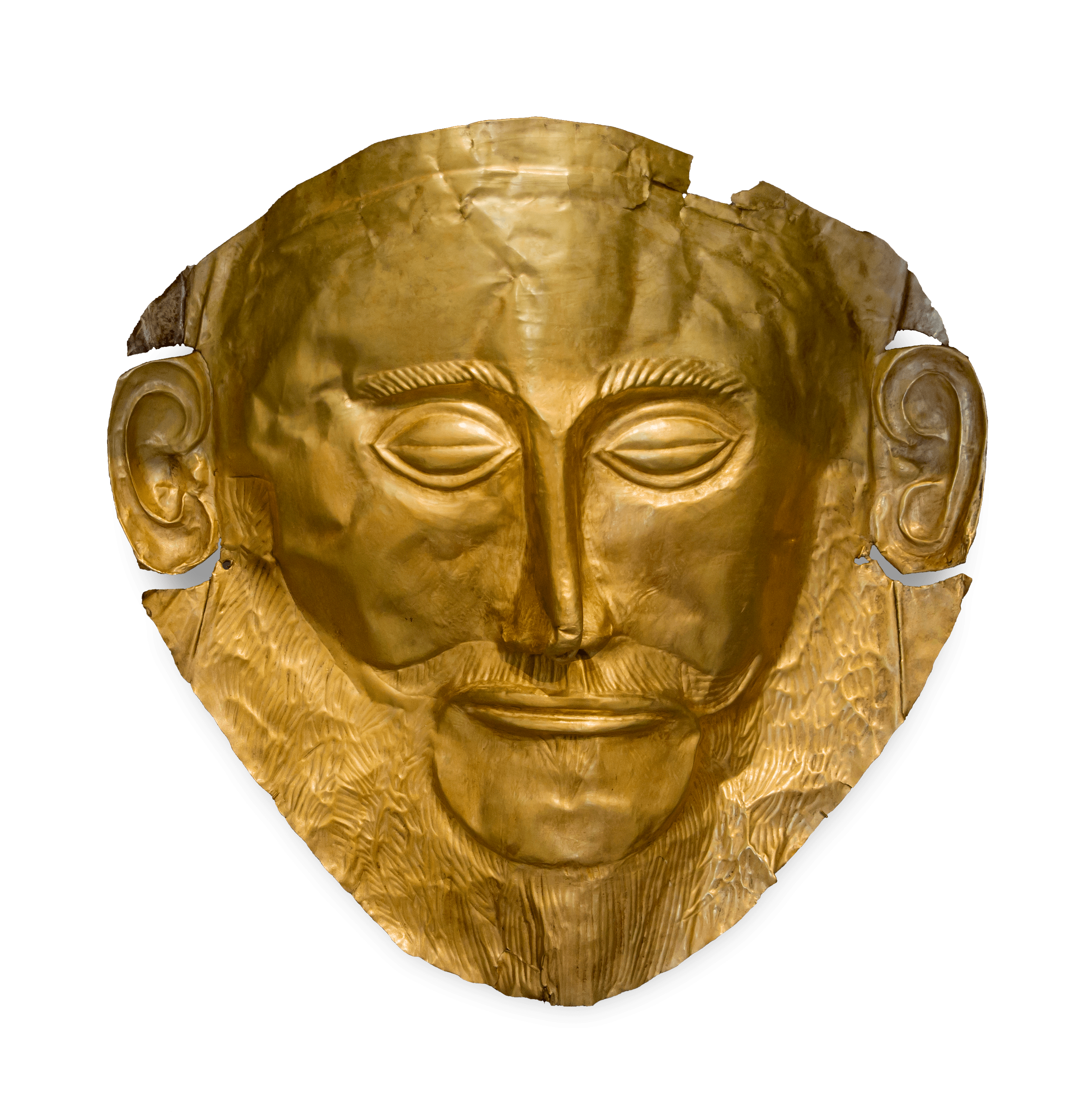 Mask of. Золотая маска Агамемнона Микены. Золотая маска царя Микен. Маска Агамемнона национальный археологический музей. Золотая погребальная маска Агамемнона