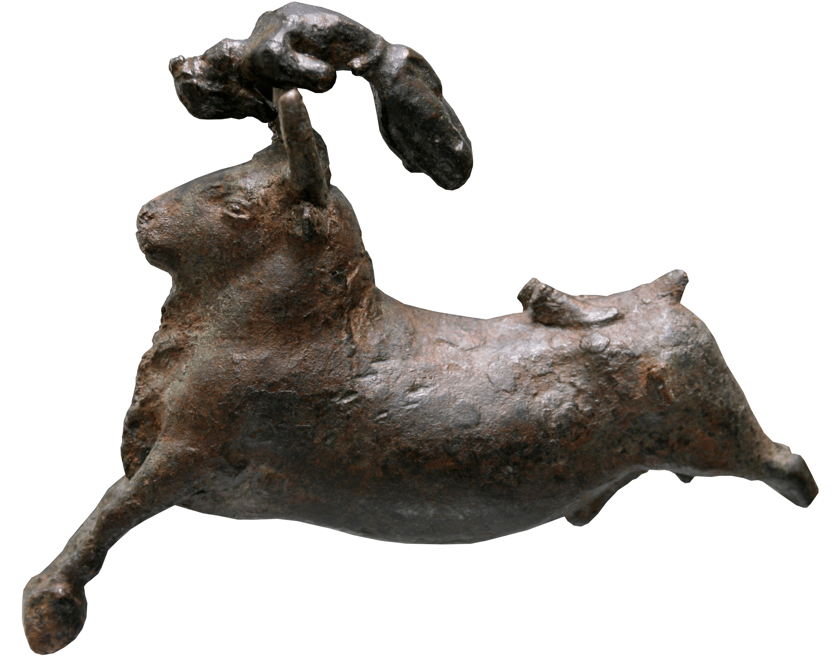 Bronze Bull Leaping Figure, zoomed in