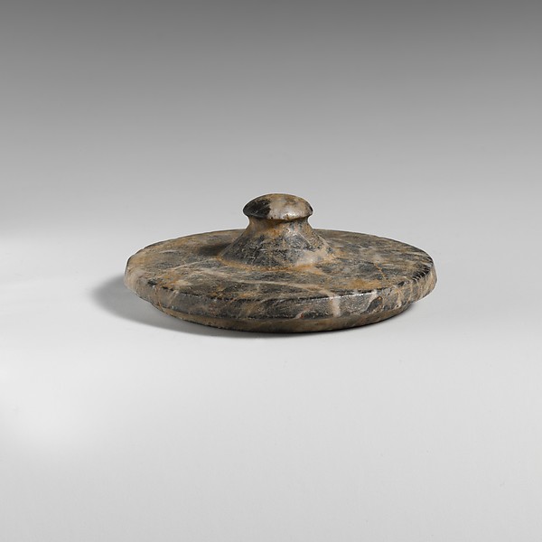 Minoan Pyxis Stone Lid, zoomed in