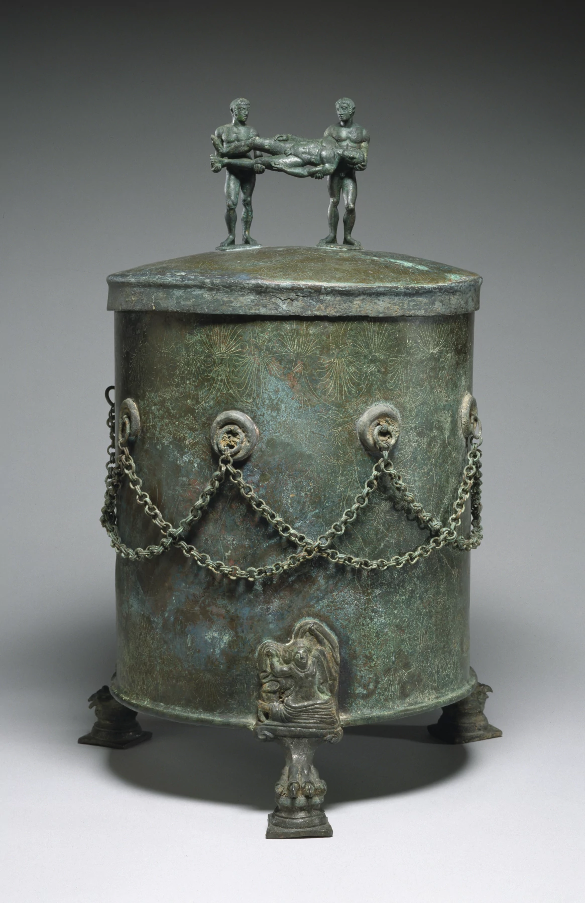 Cista Depicting a Dionysian Revel and Perseus with Medusa's Head, The Etruscans
