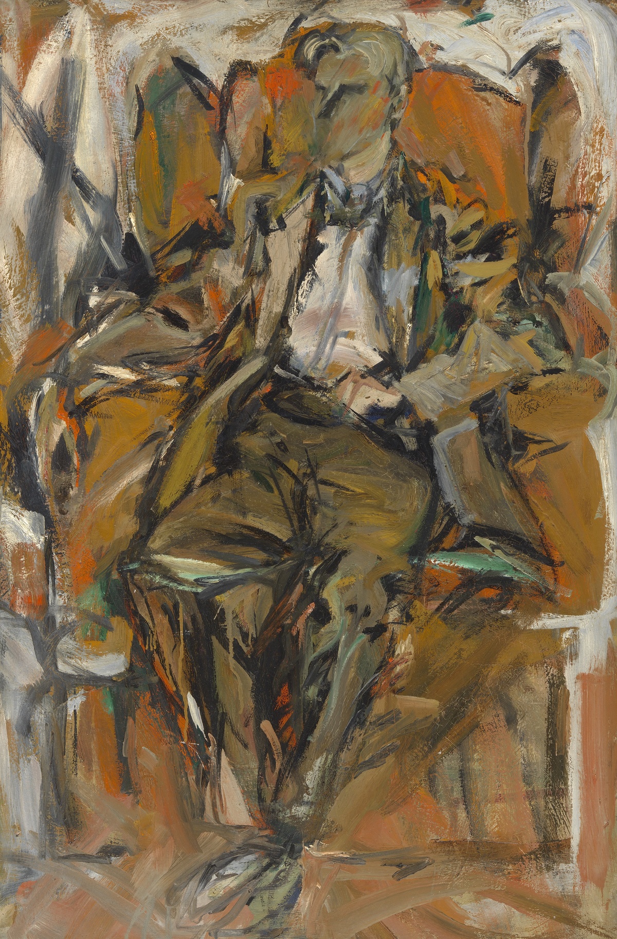 Portrait of Willem de Kooning, zoomed in