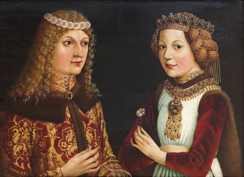 Portrait of Ladislaus the Posthumous and Magdalena of Valois scale comparison