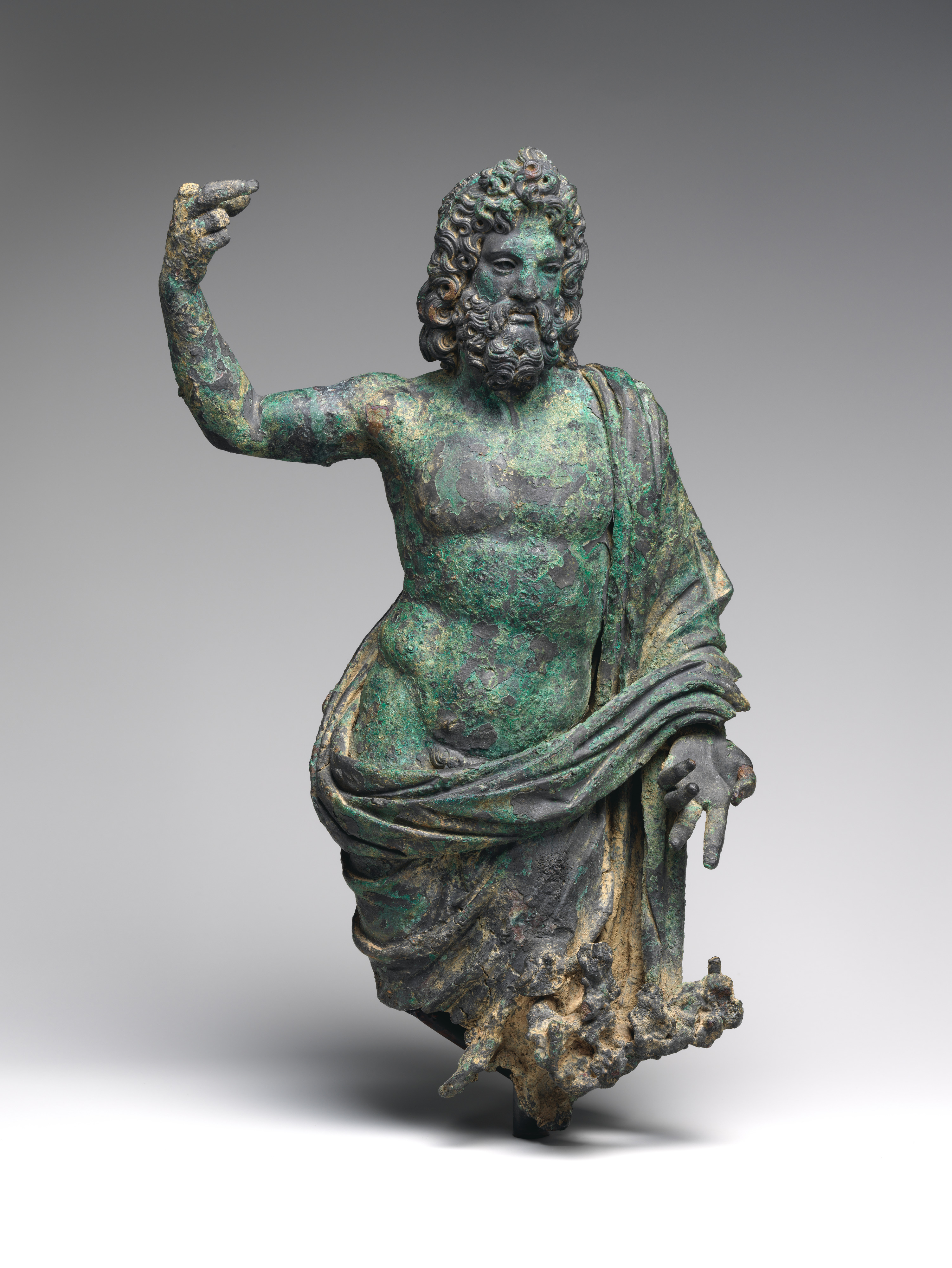 Bronze Statuette of Jupiter, zoomed in