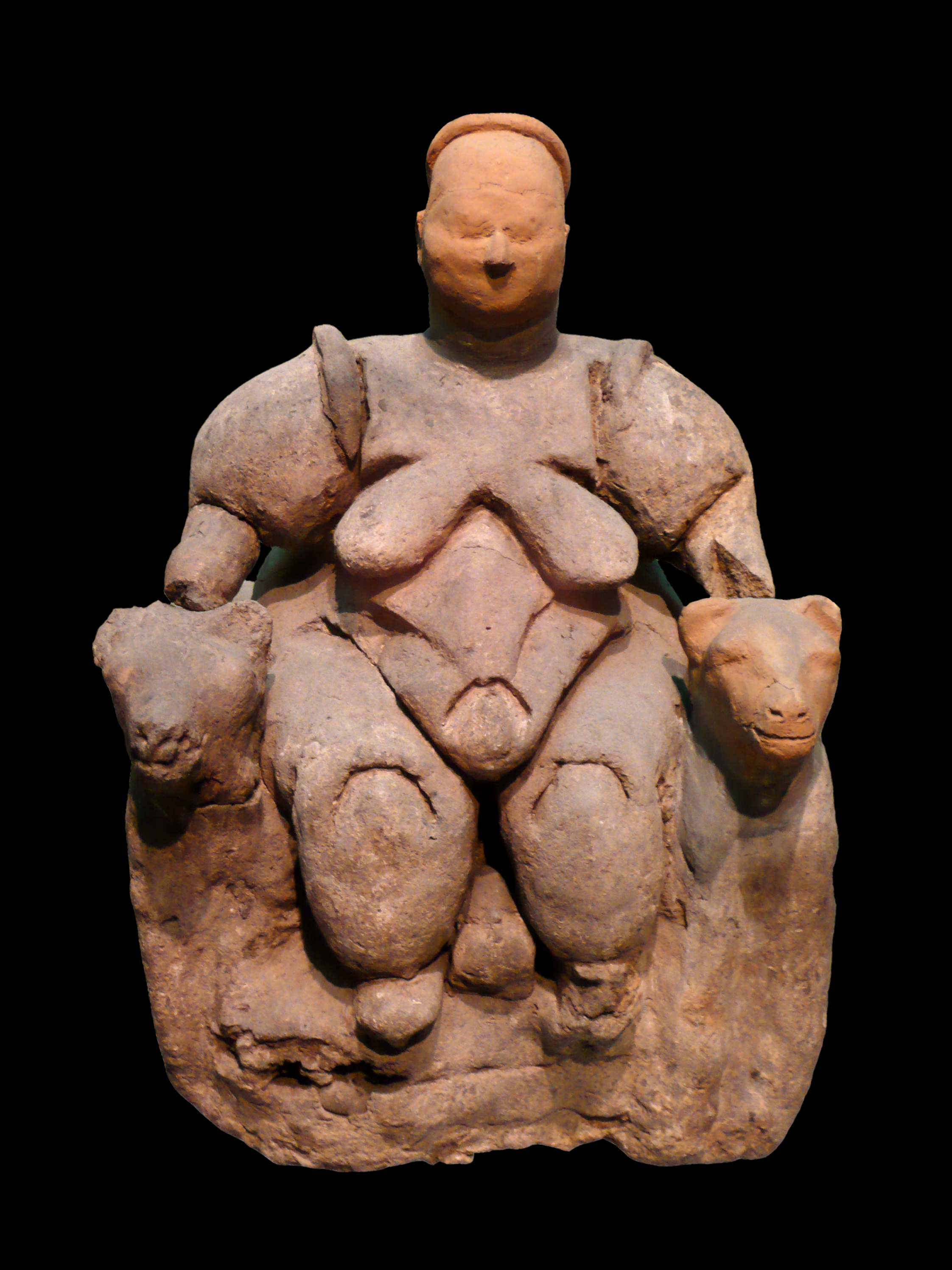 Seated Woman of Çatalhöyük, zoomed in