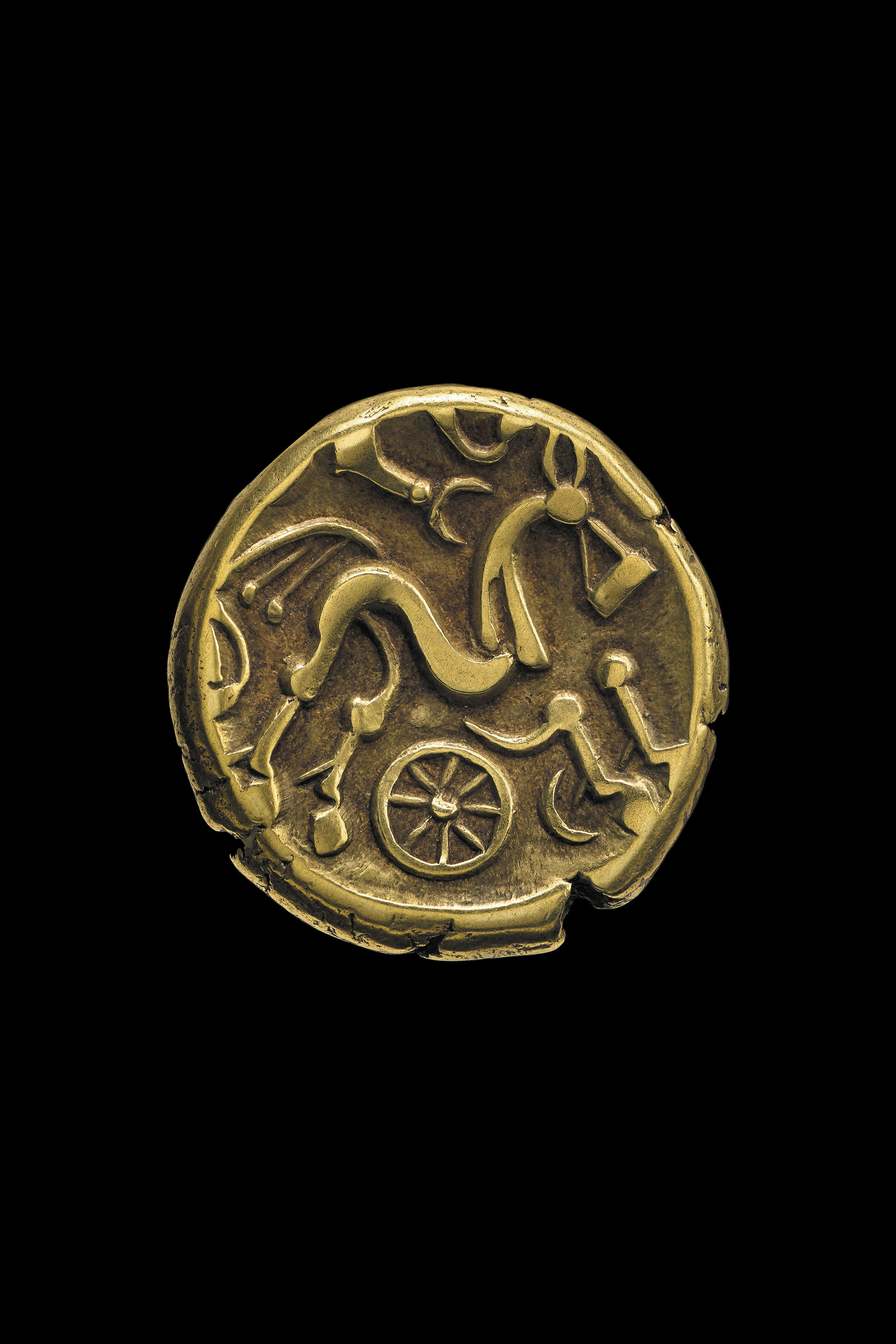 Iron Age Celtic Coin, zoomed in