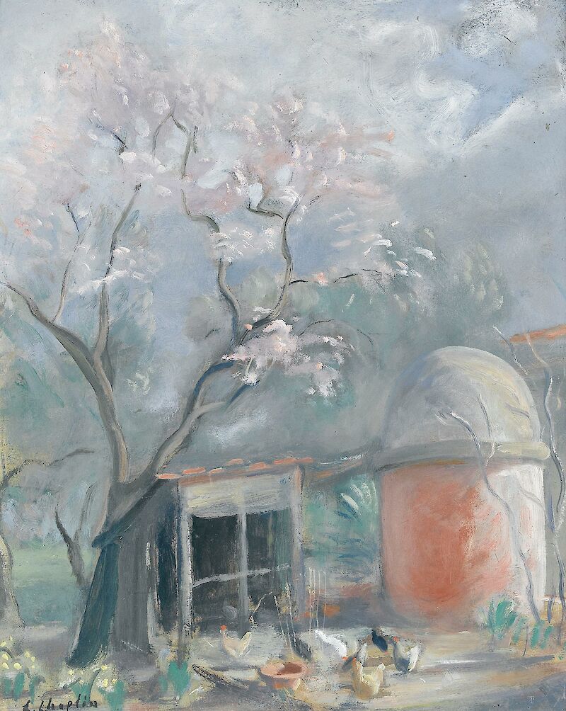 Chicken Coop under Blossoming Cherry Tree scale comparison