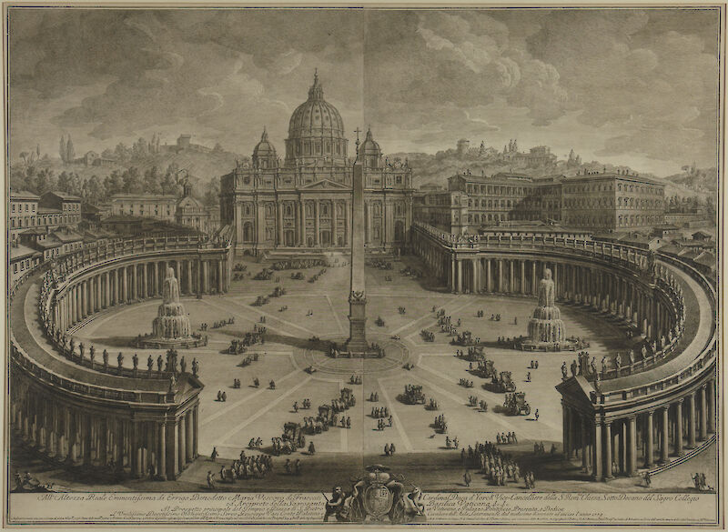 View of St. Peter's and the Piazza scale comparison