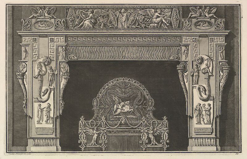 Chimneypiece: Frieze of Trophies and Winged Victories scale comparison