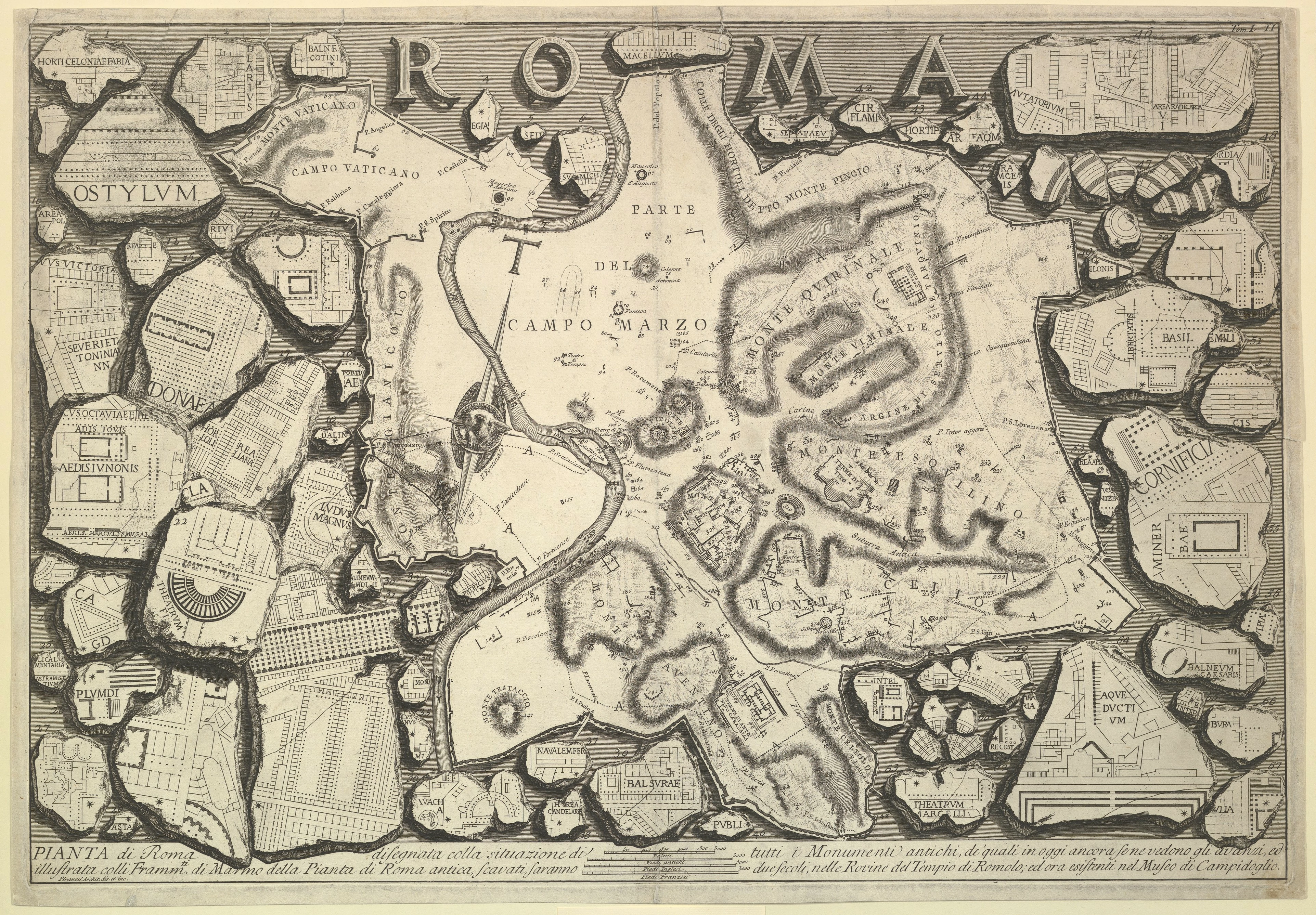 Plan of Rome, from Le Antichità Romane, Giovanni Battista Piranesi
