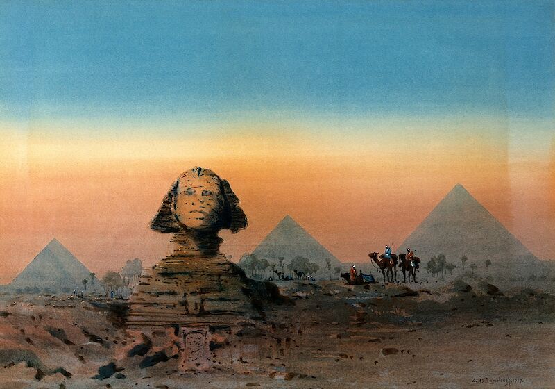 The Sphinx and the Pyramids scale comparison