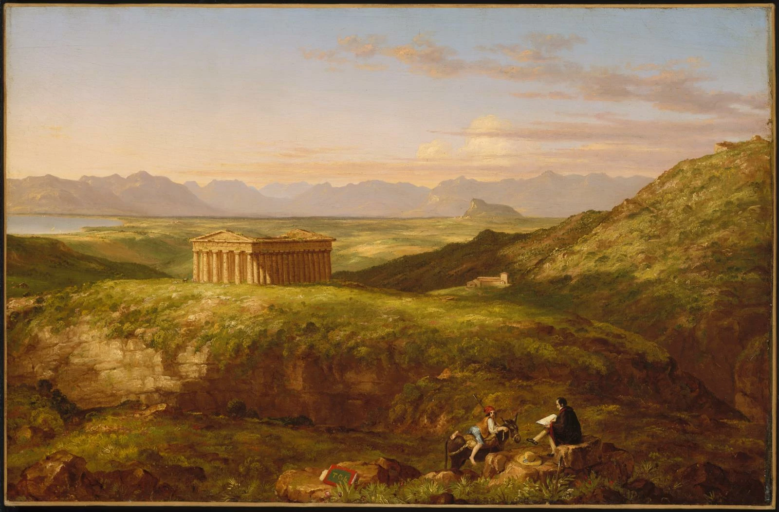 The Temple of Segesta with the Artist Sketching, Thomas Cole