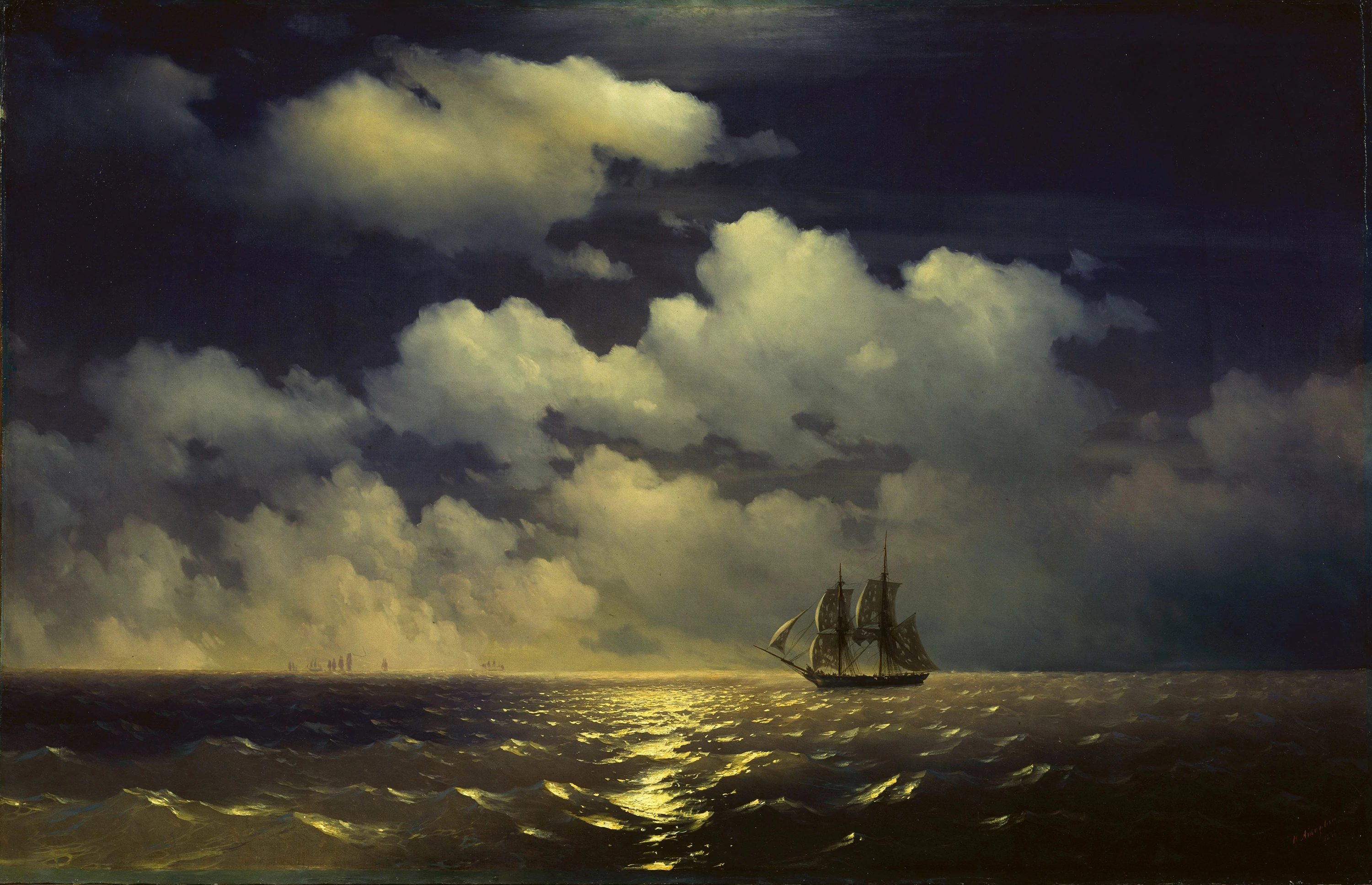 The brig Mercury encounter after defeating two Turkish ships, Ivan Aivazovsky
