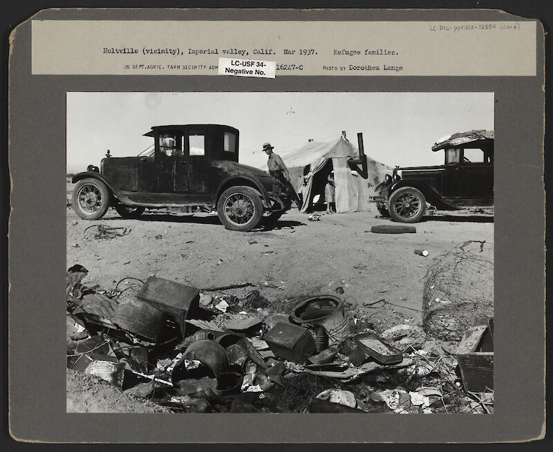 Refugee families encamped near Holtville, California scale comparison