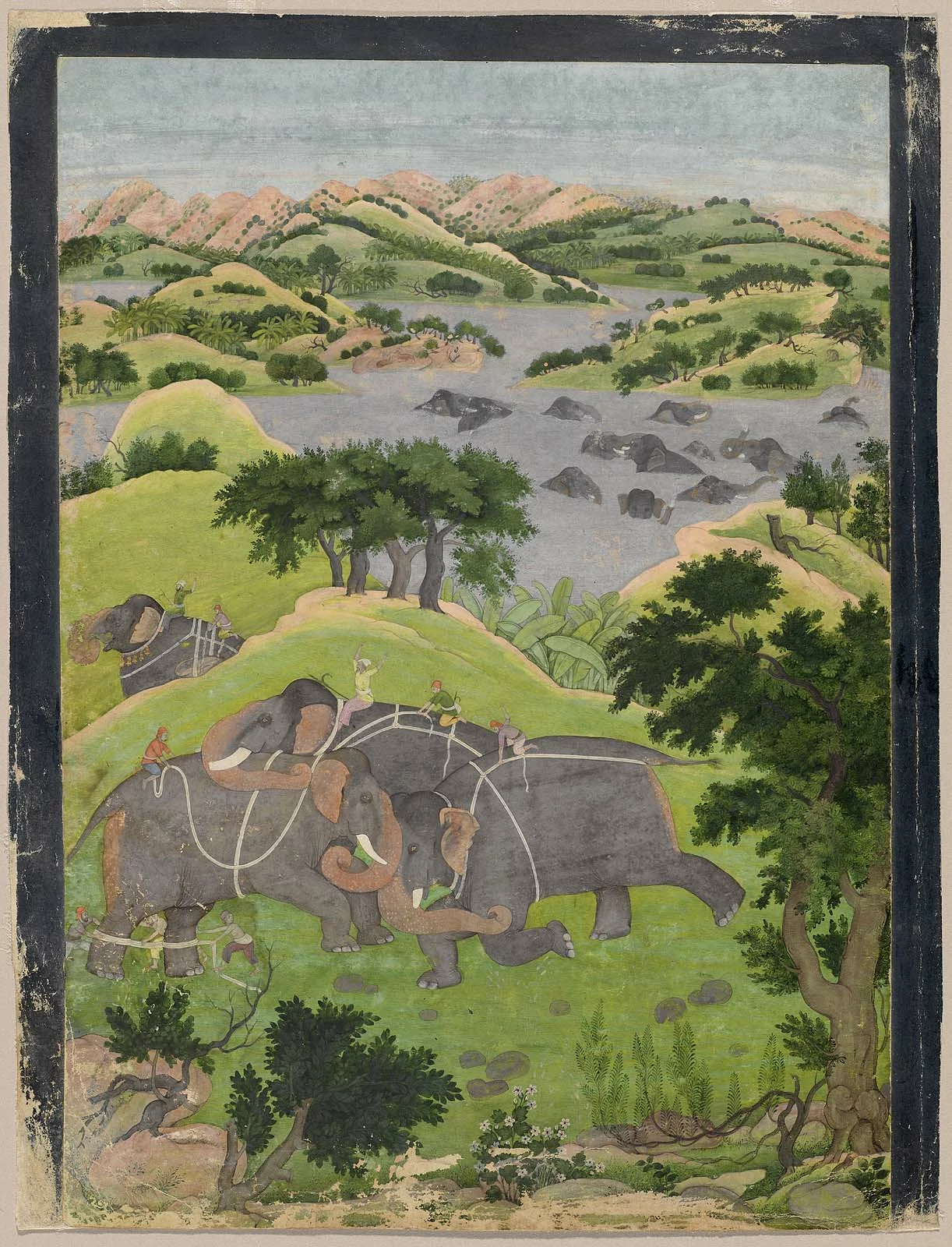 Capture of a Wild Elephant, The Family of Nainsukh