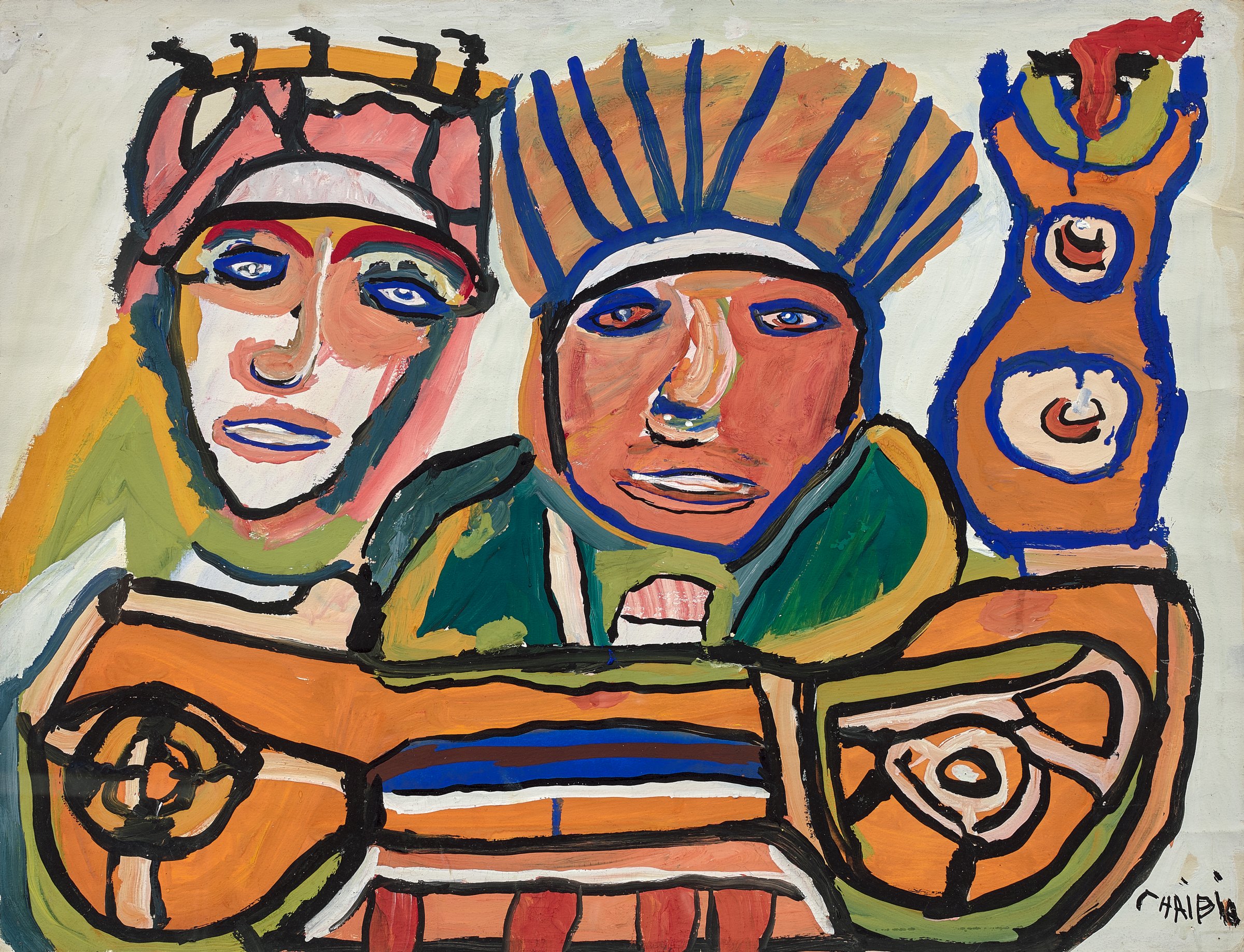 Women in Prayer, zoomed in