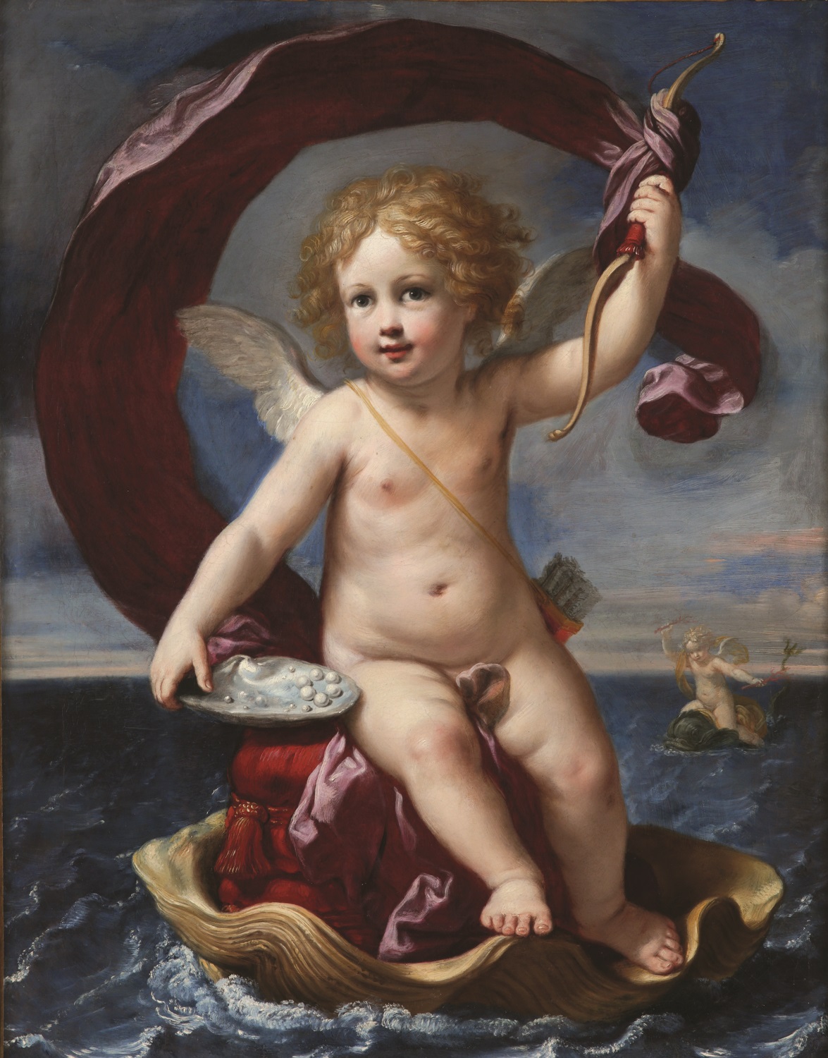 Amorino triumphant at sea (Amorino Medici), zoomed in