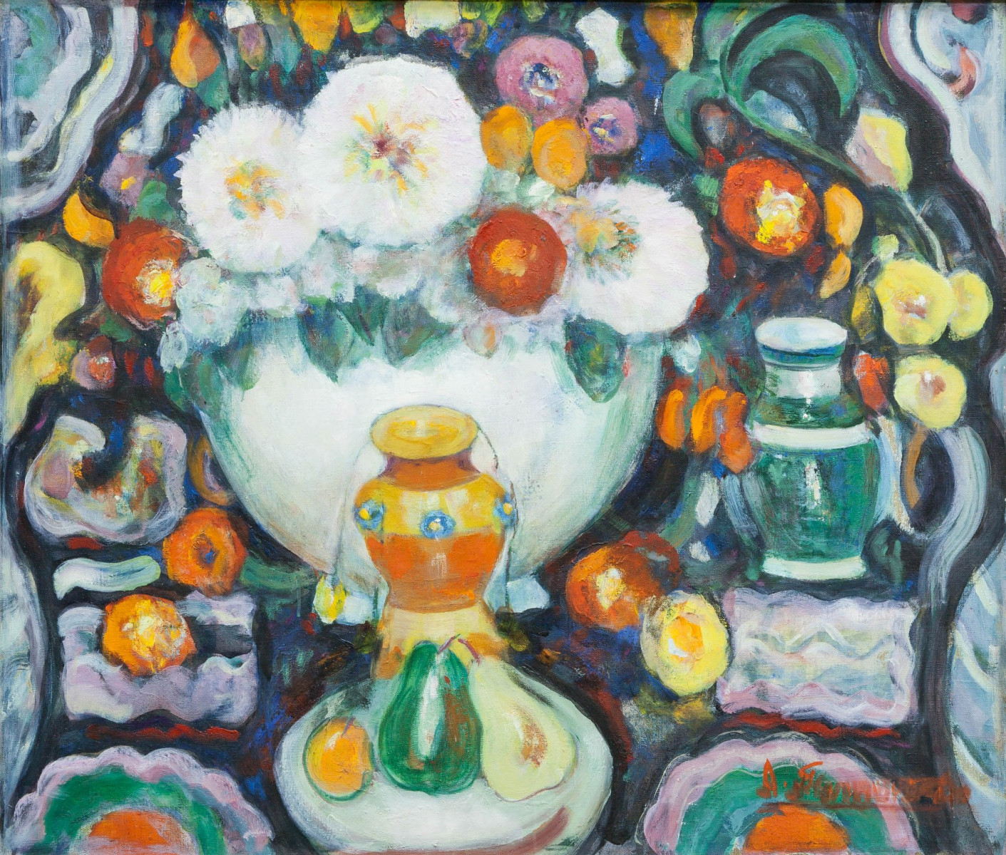 White flowers, zoomed in