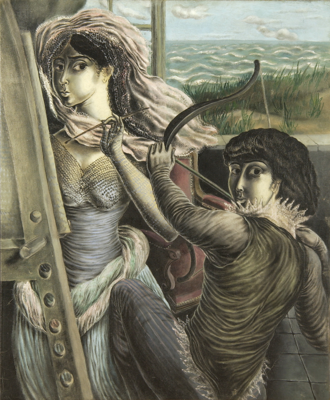 Self-portrait with Archer, zoomed in