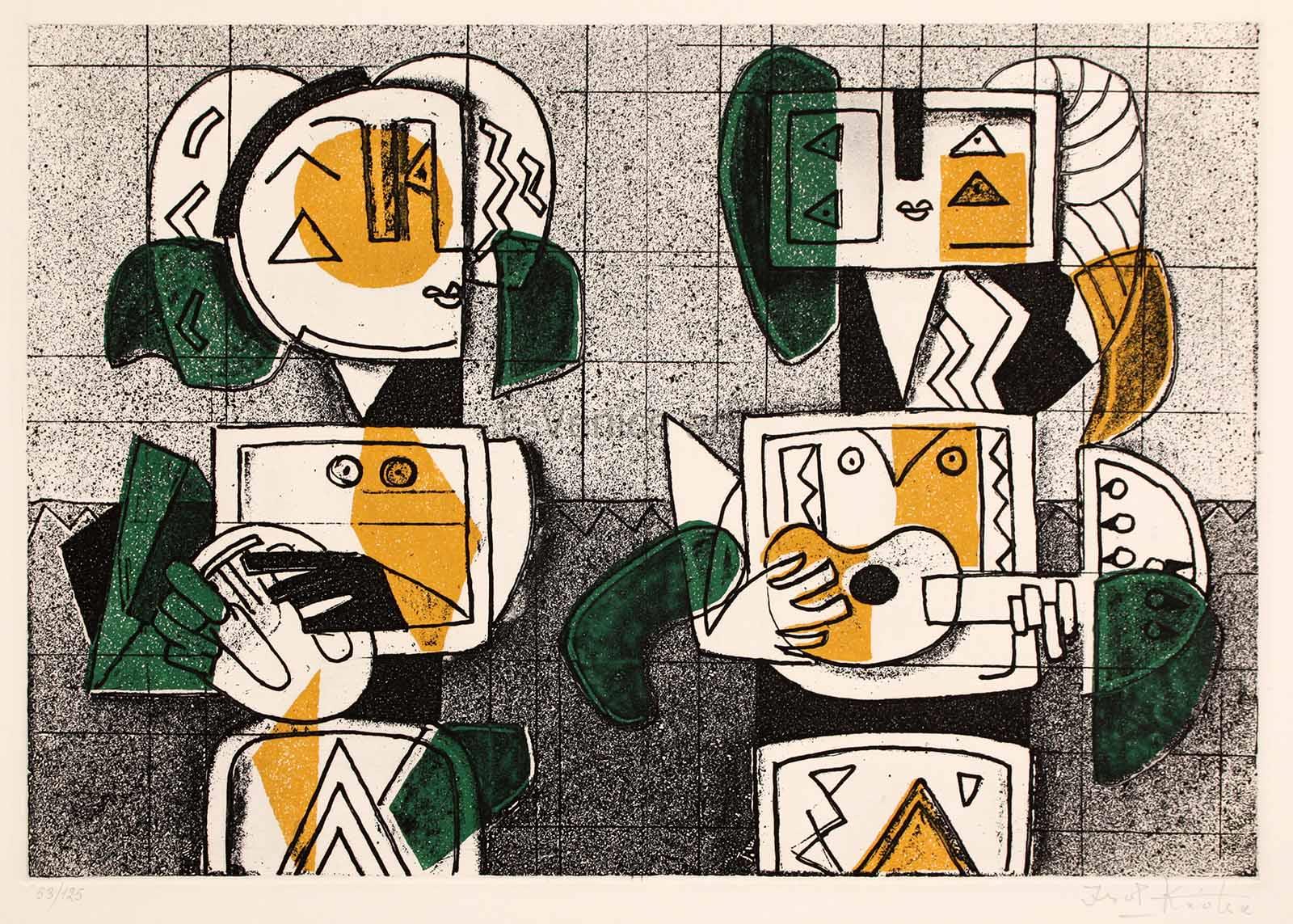 Two Musicians, zoomed in