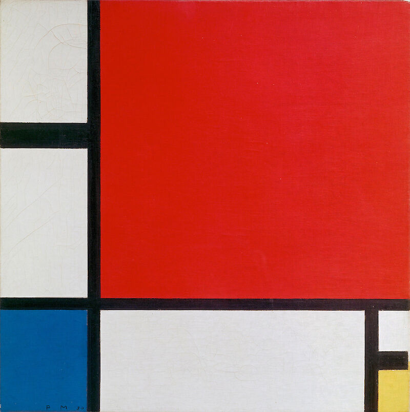 Composition with Red Blue and Yellow scale comparison