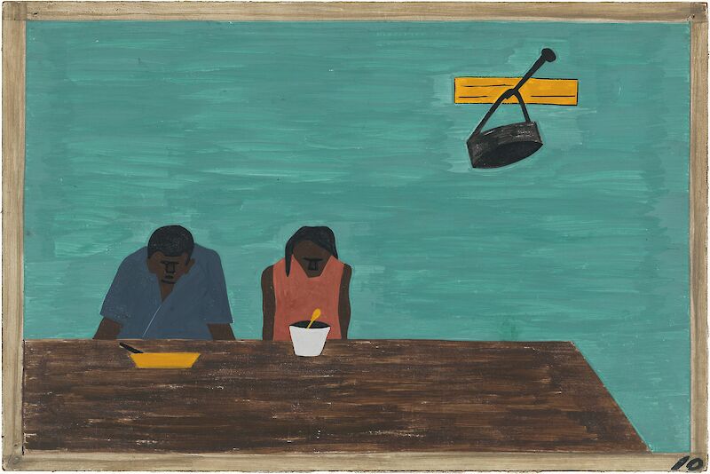 Migration Series No.10: They were very poor by Jacob Lawrence