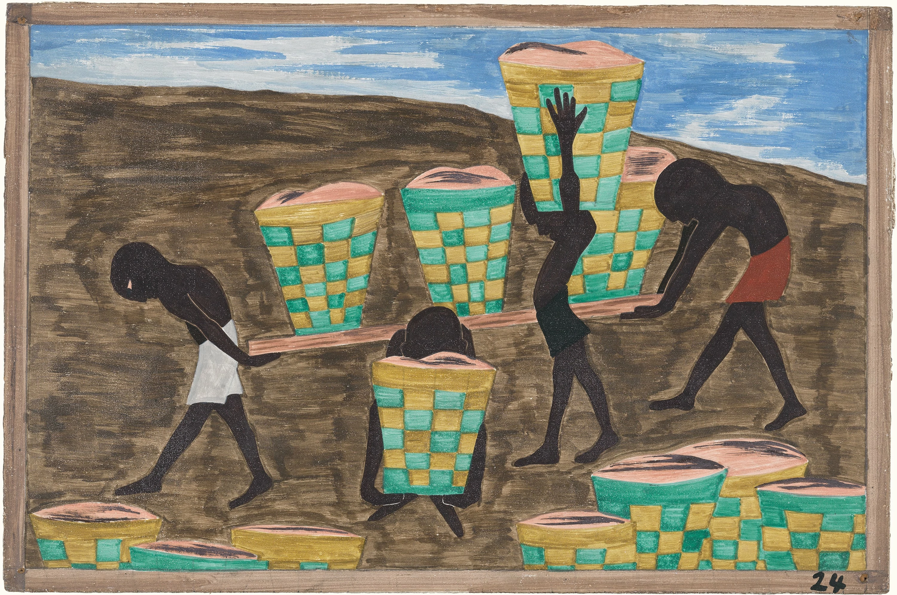 Migration Series No.24: Their children were forced to work in the fields. They could not go to school, Jacob Lawrence