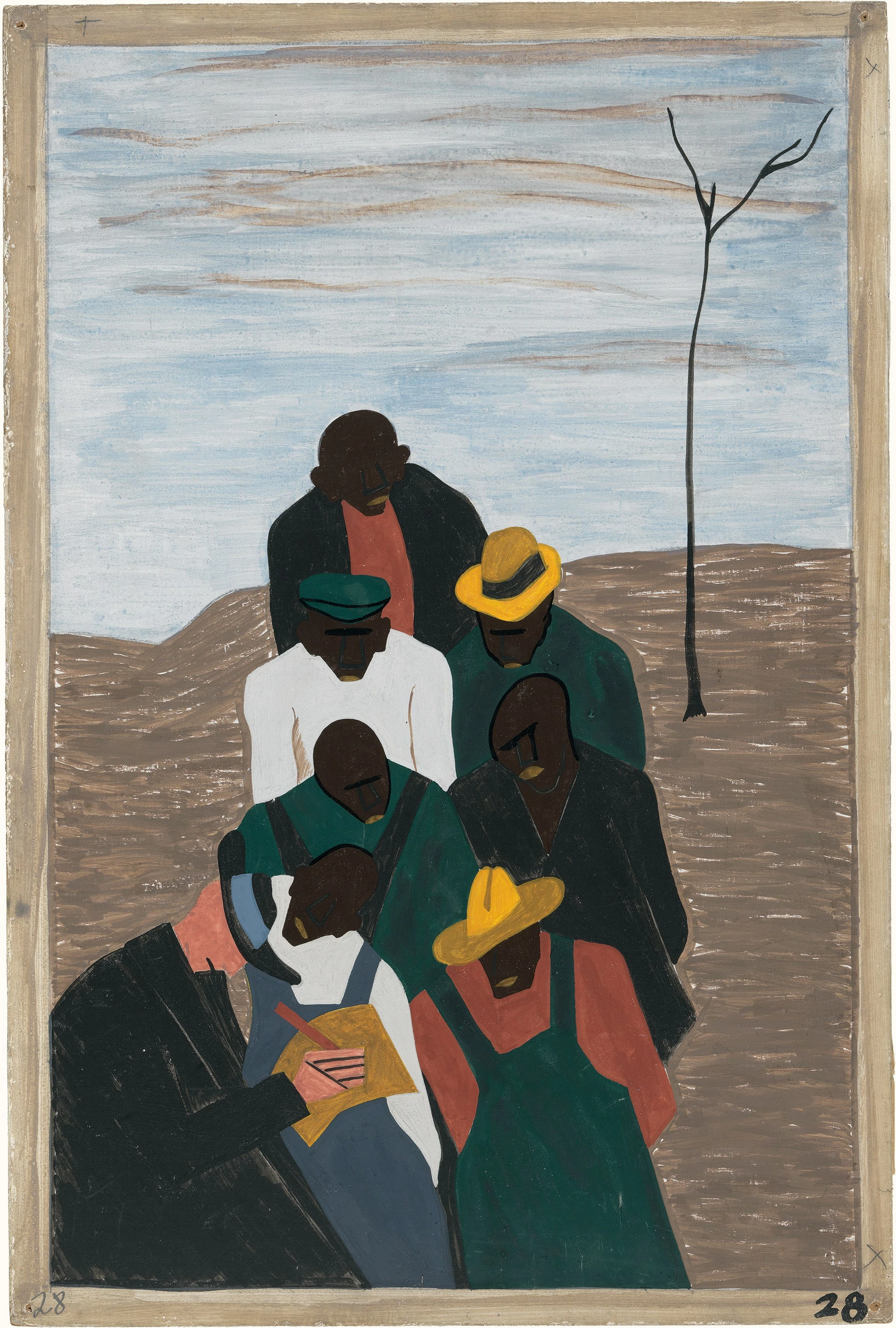 Migration Series No.28: The labor agent sent south by northern industry was a familiar presence in the Black communities, Jacob Lawrence