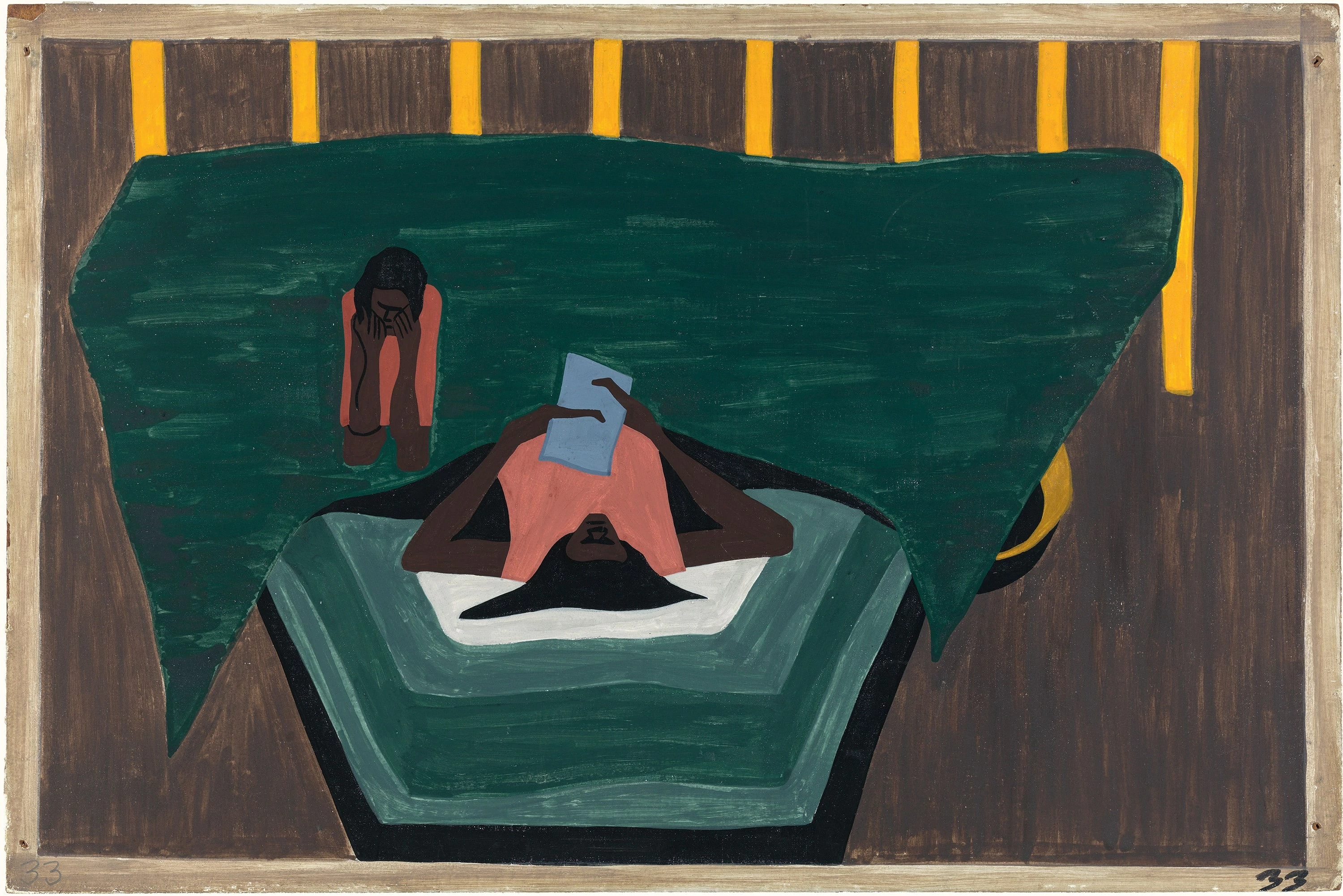 Migration Series No.33: Letters from relatives in the North told of the better life there, Jacob Lawrence