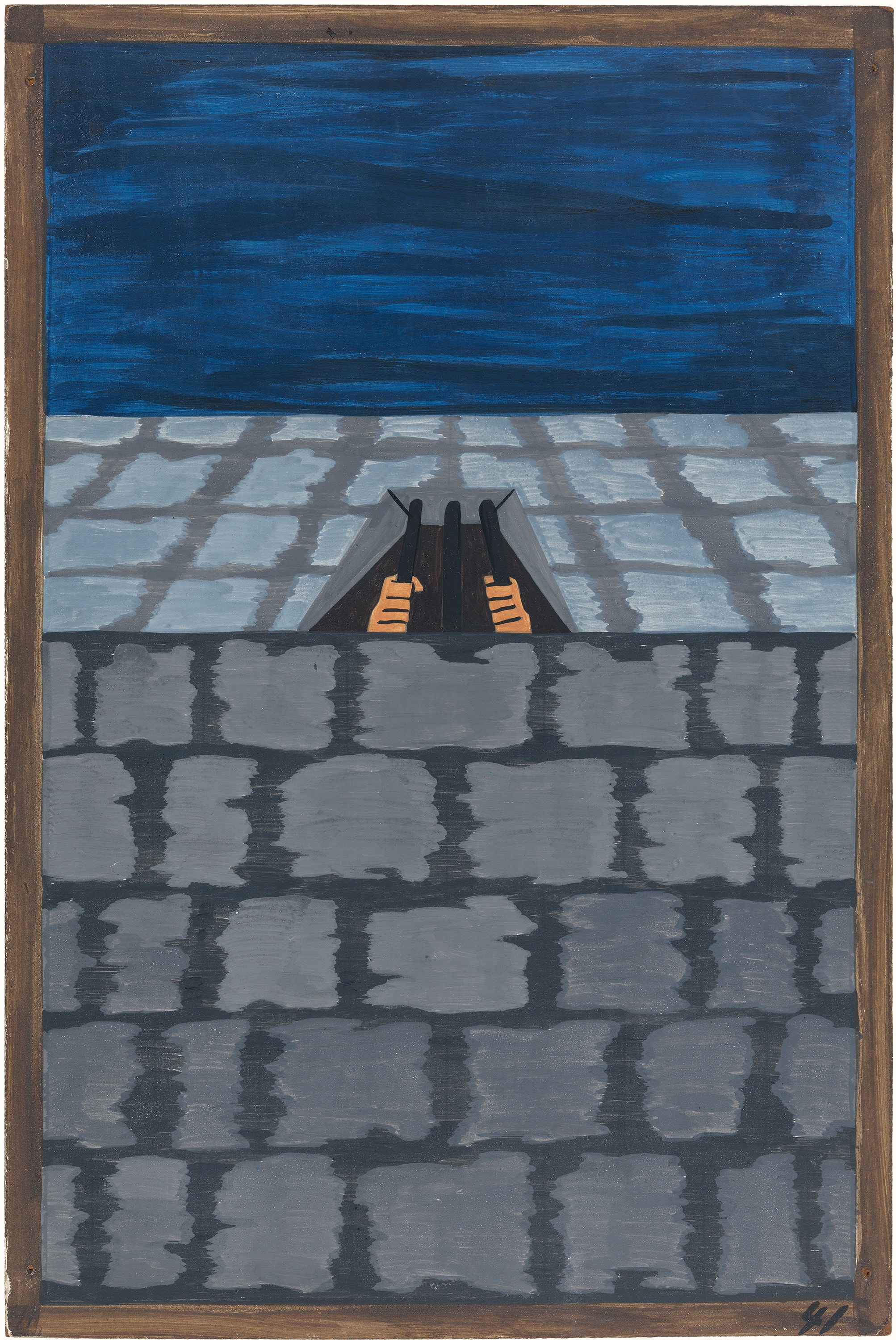 Migration Series No.41: The South was desperate to keep its cheap labor. Northern labor agents were jailed or forced to operate in secrecy, zoomed in