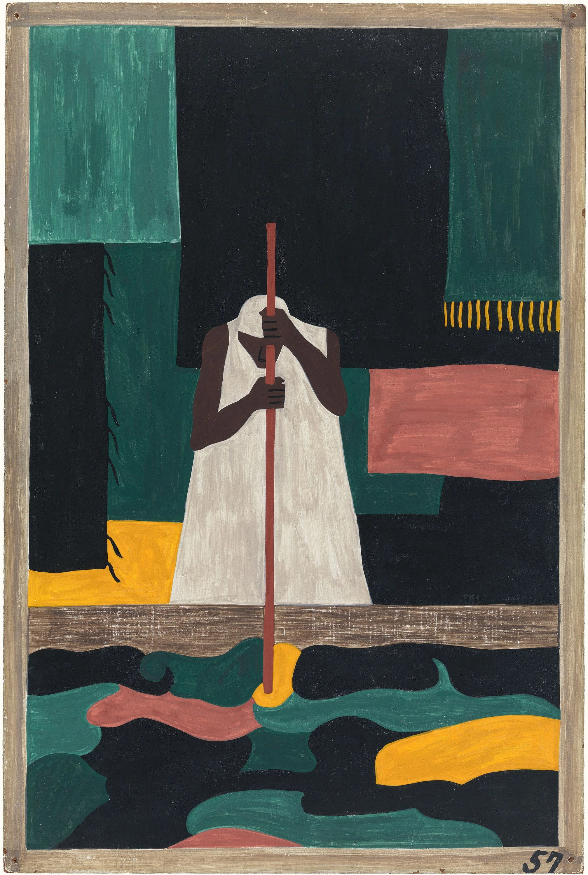 Migration Series No.57: The female workers were the last to arrive north, Jacob Lawrence