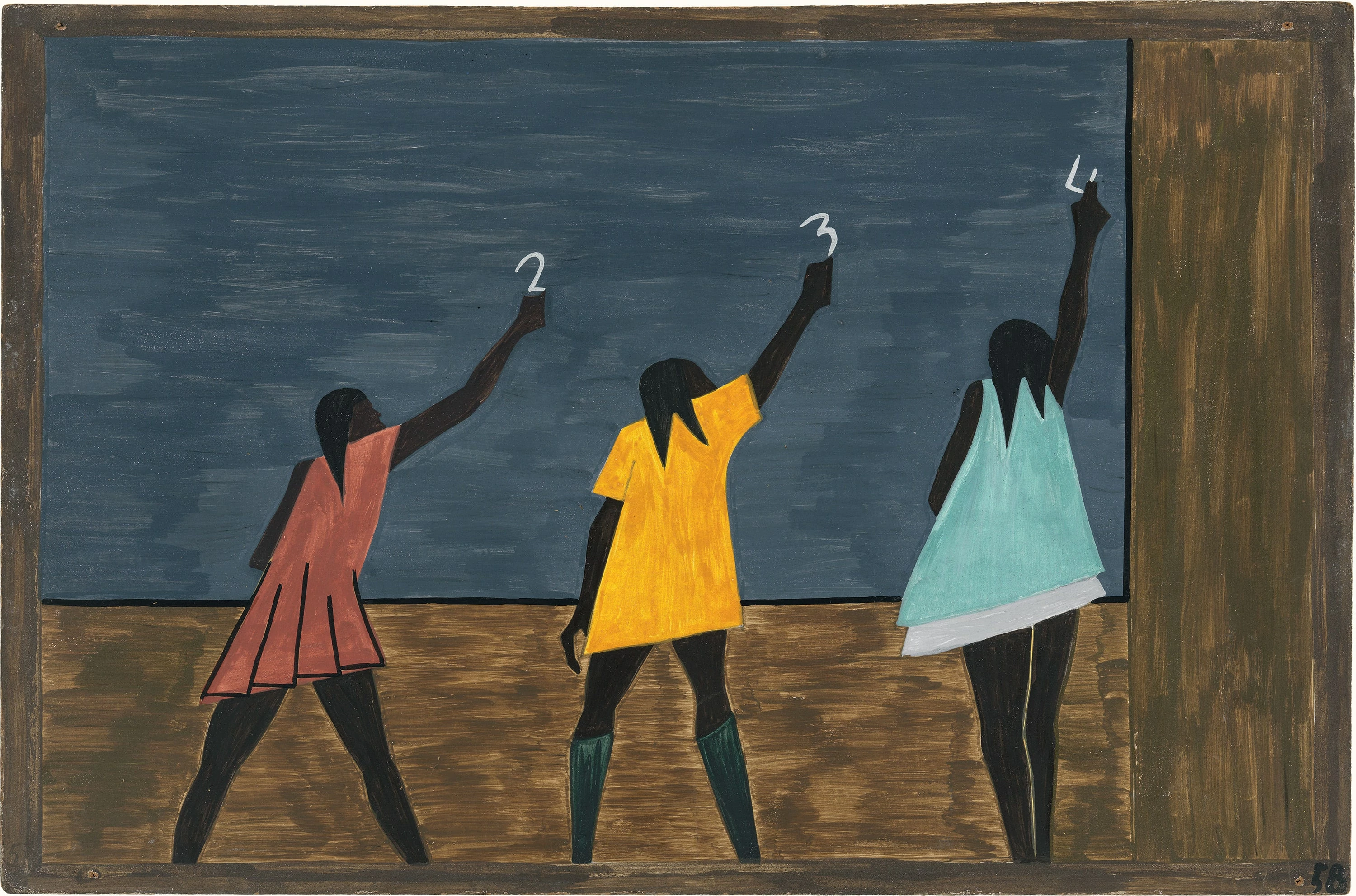 Migration Series No.58: In the North the African American had more educational opportunities, Jacob Lawrence