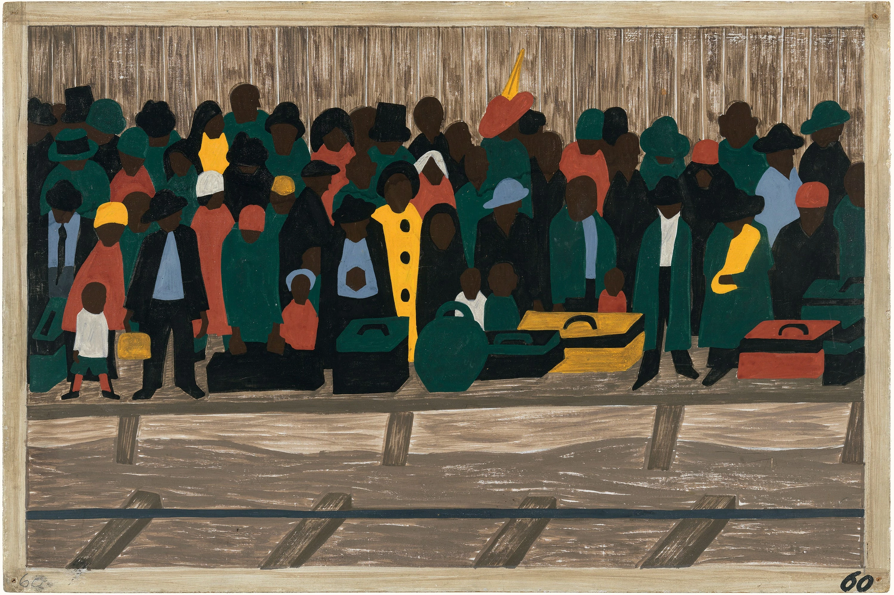 Migration Series No.60: And the migrants kept coming, Jacob Lawrence