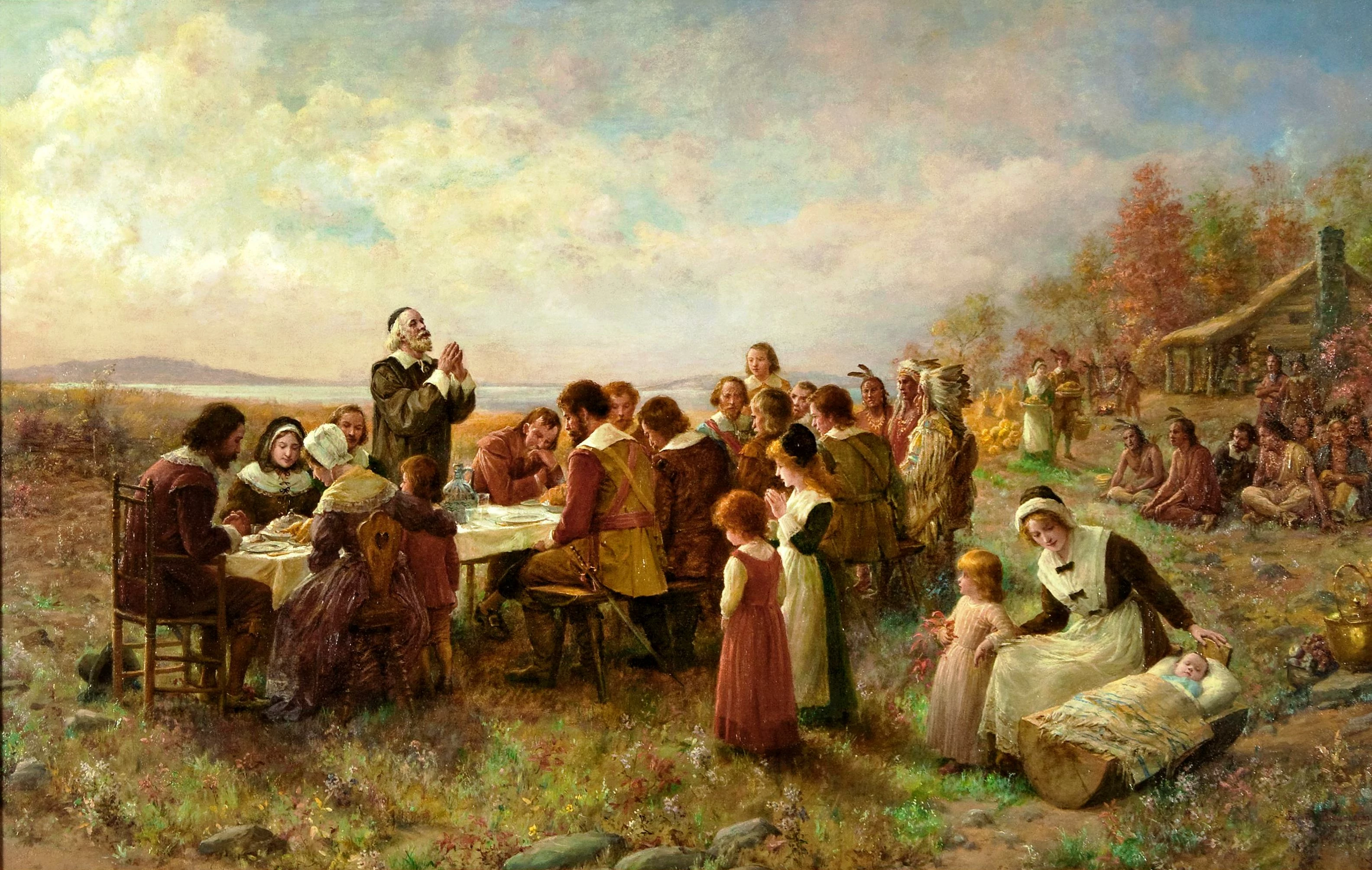 The First Thanksgiving at Plymouth, 1914, Jennie Augusta Brownscombe