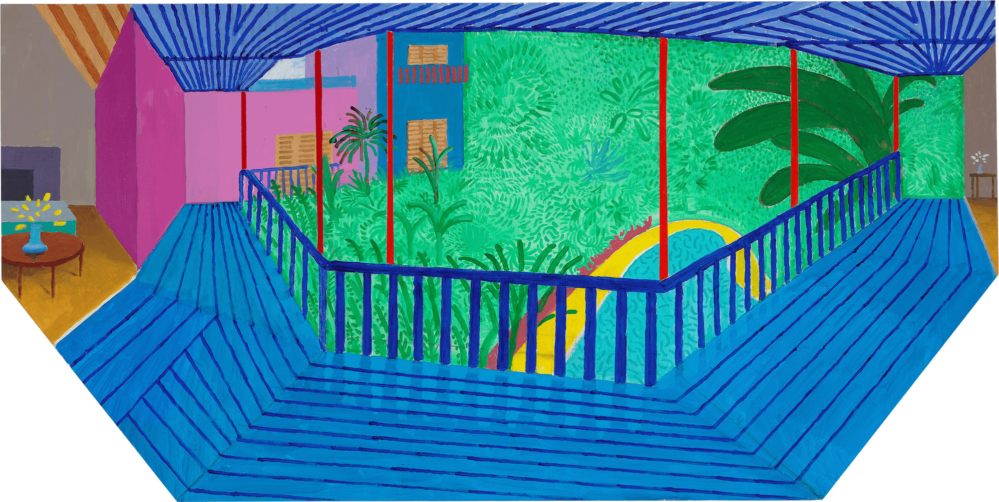 A Bigger Interior With Blue Terrace and Garden, zoomed in