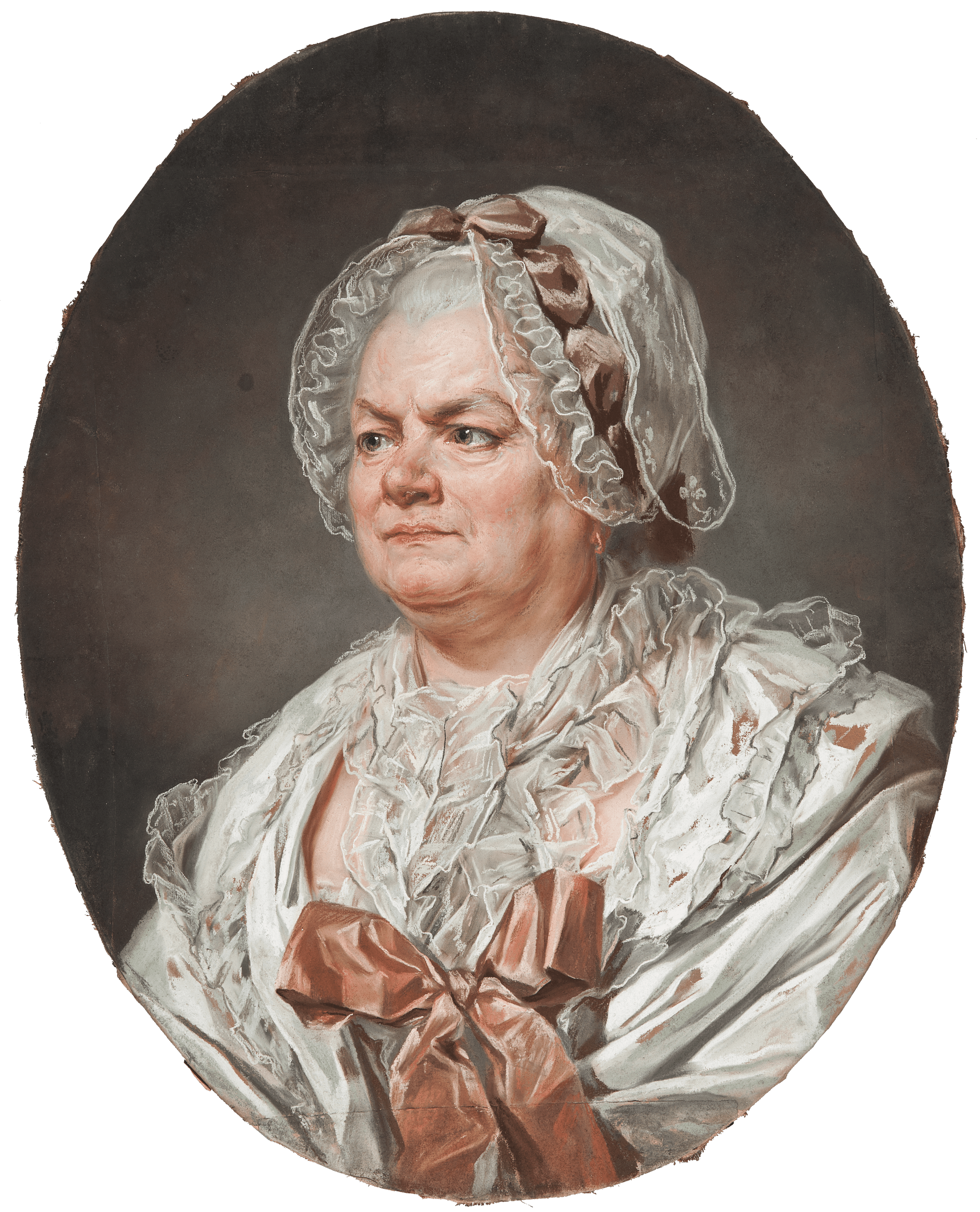 Portrait of the artist's mother, Ms. Anne Ducreux b. Béliard, zoomed in