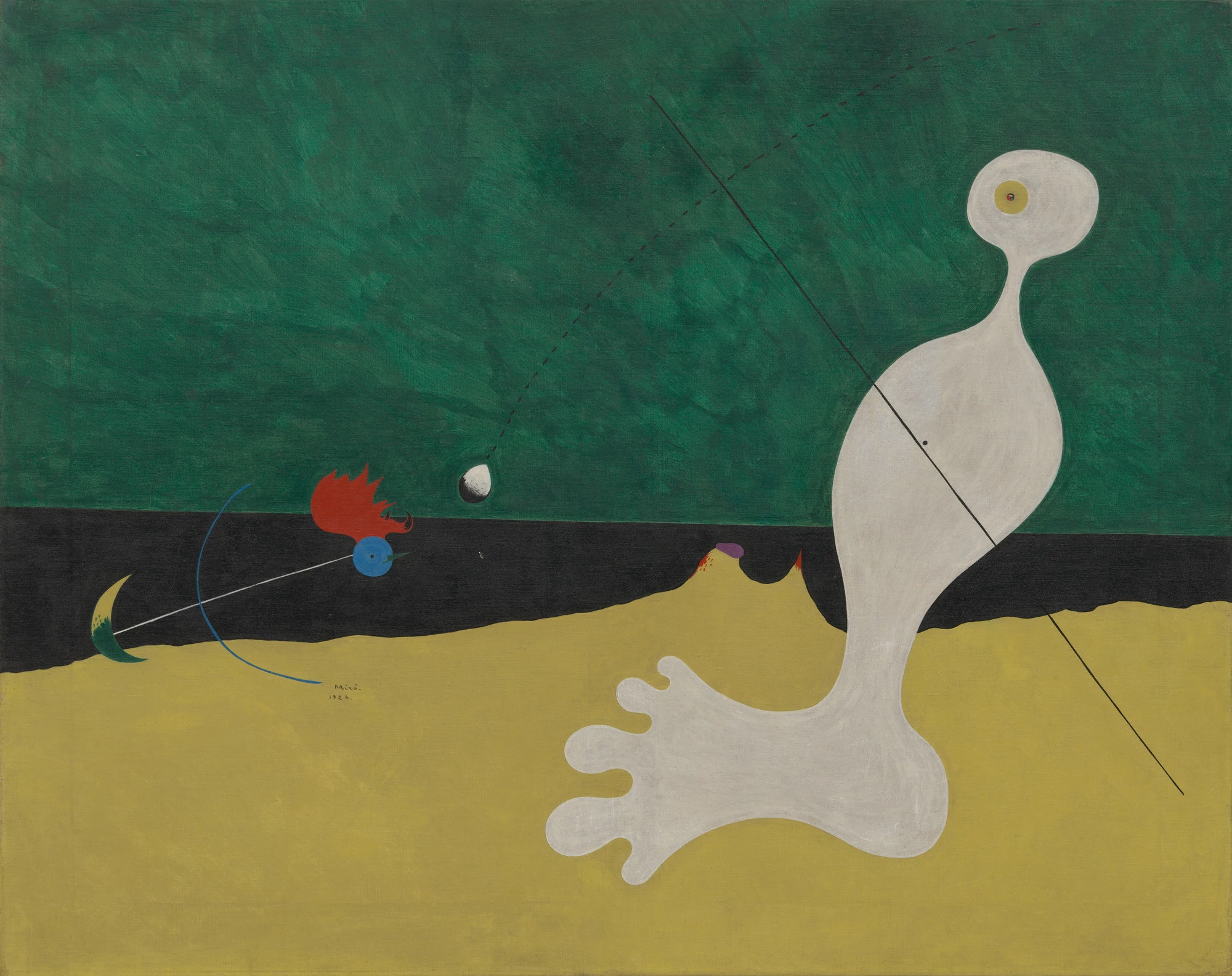 Person Throwing a Stone at a Bird, Joan Miró
