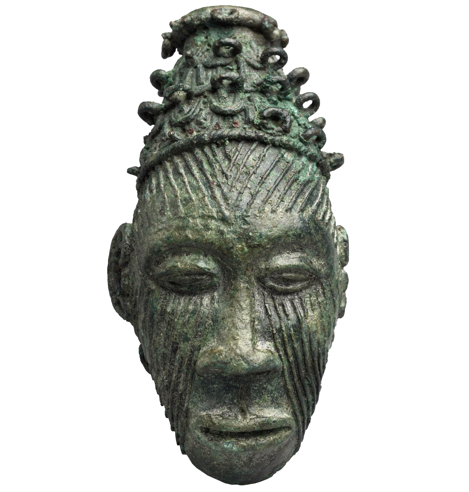 Human face pendant, zoomed in