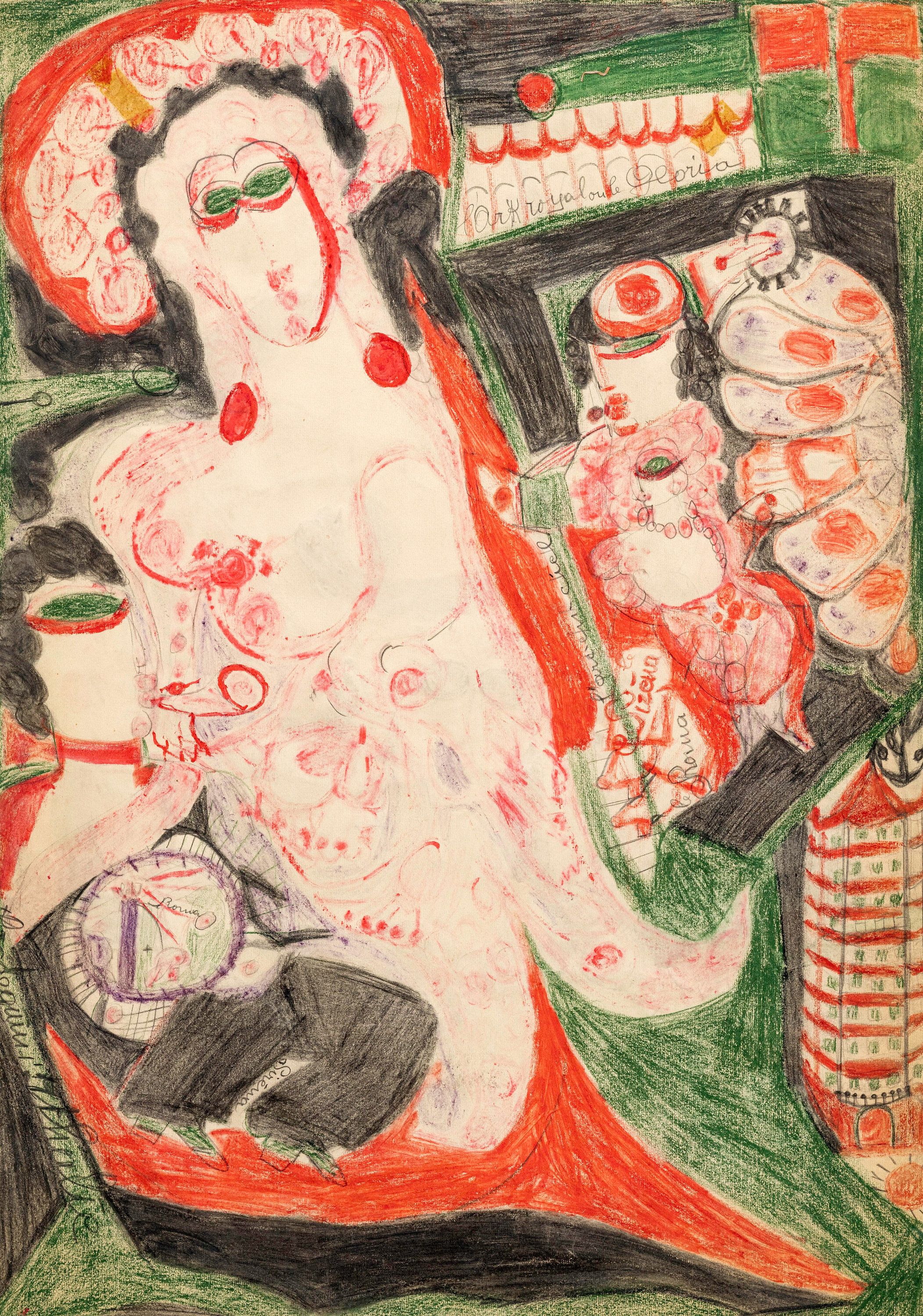 Through the headlights we see the land of fire, zoomed in